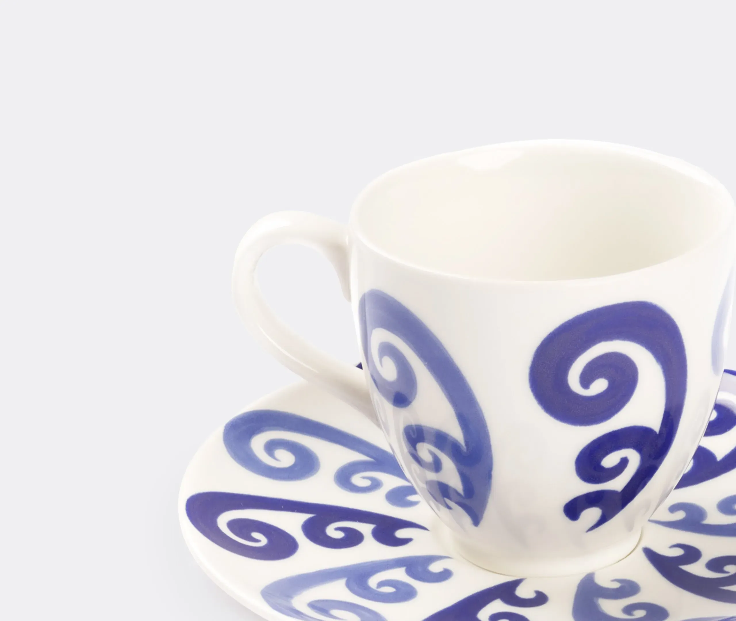 Athenee Peacock Tea Cup and Saucer - Blue, Porcelain