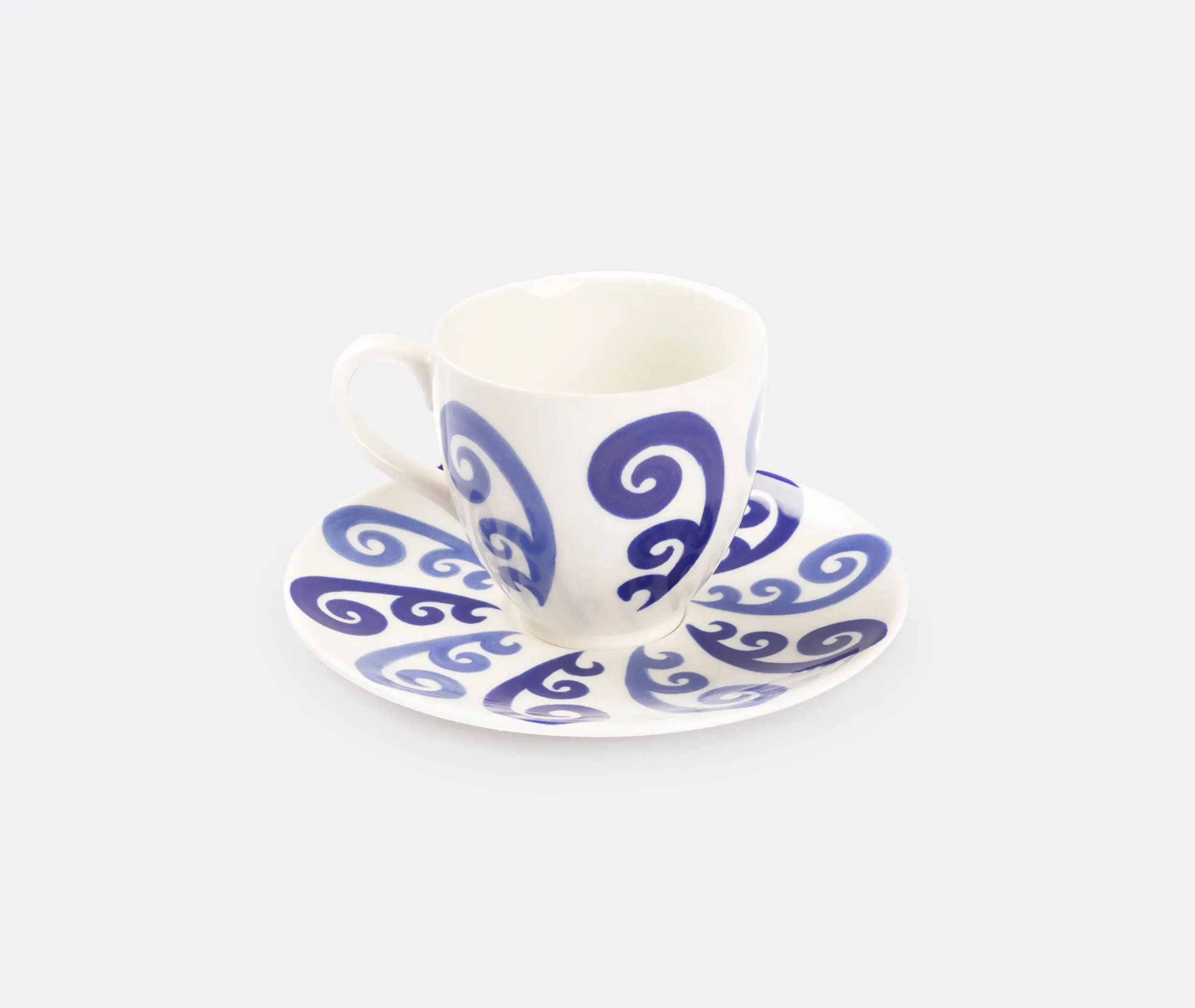 Athenee Peacock Tea Cup and Saucer - Blue, Porcelain image