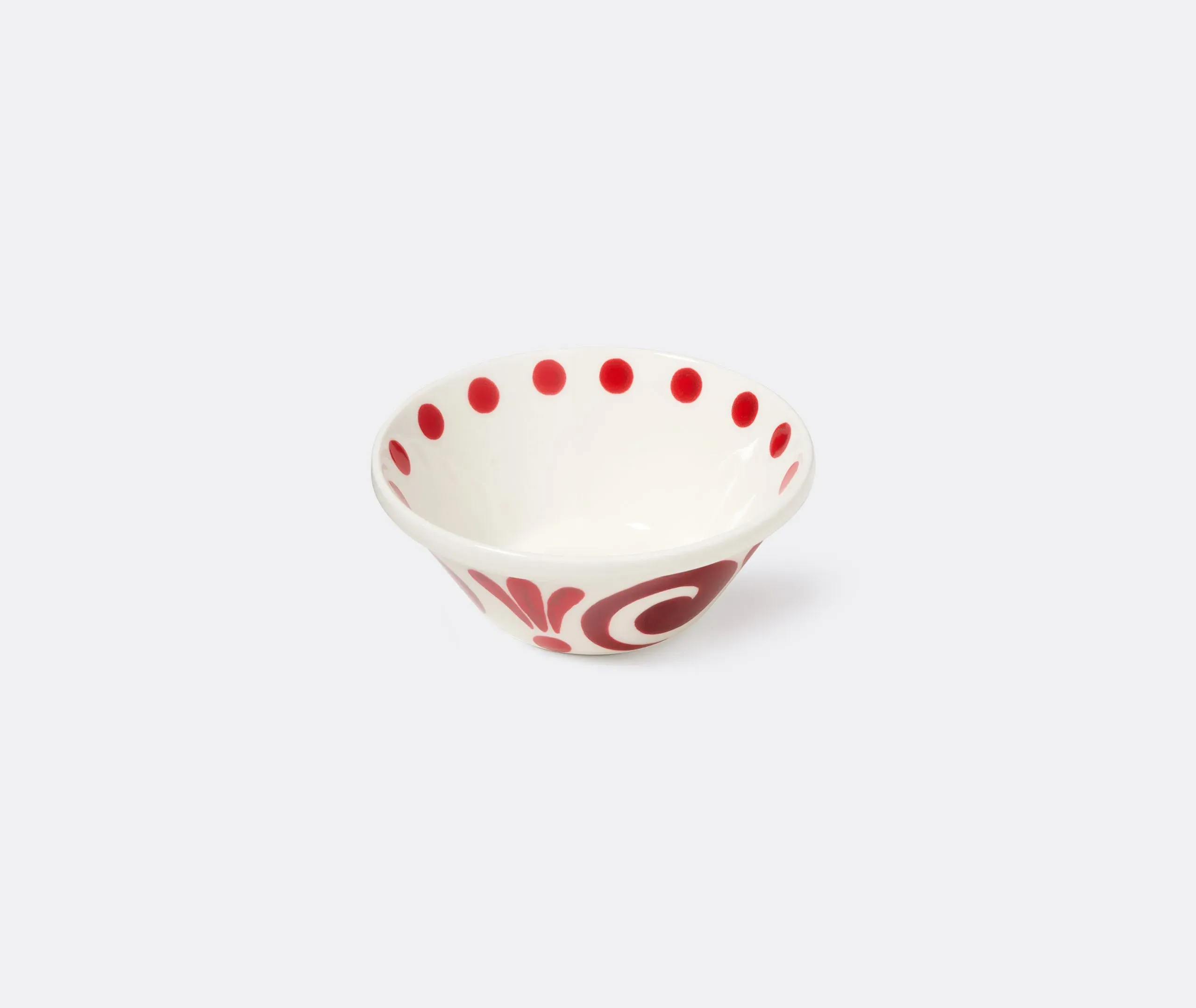 Bowl with Hand-Painted Design - Red, Porcelain