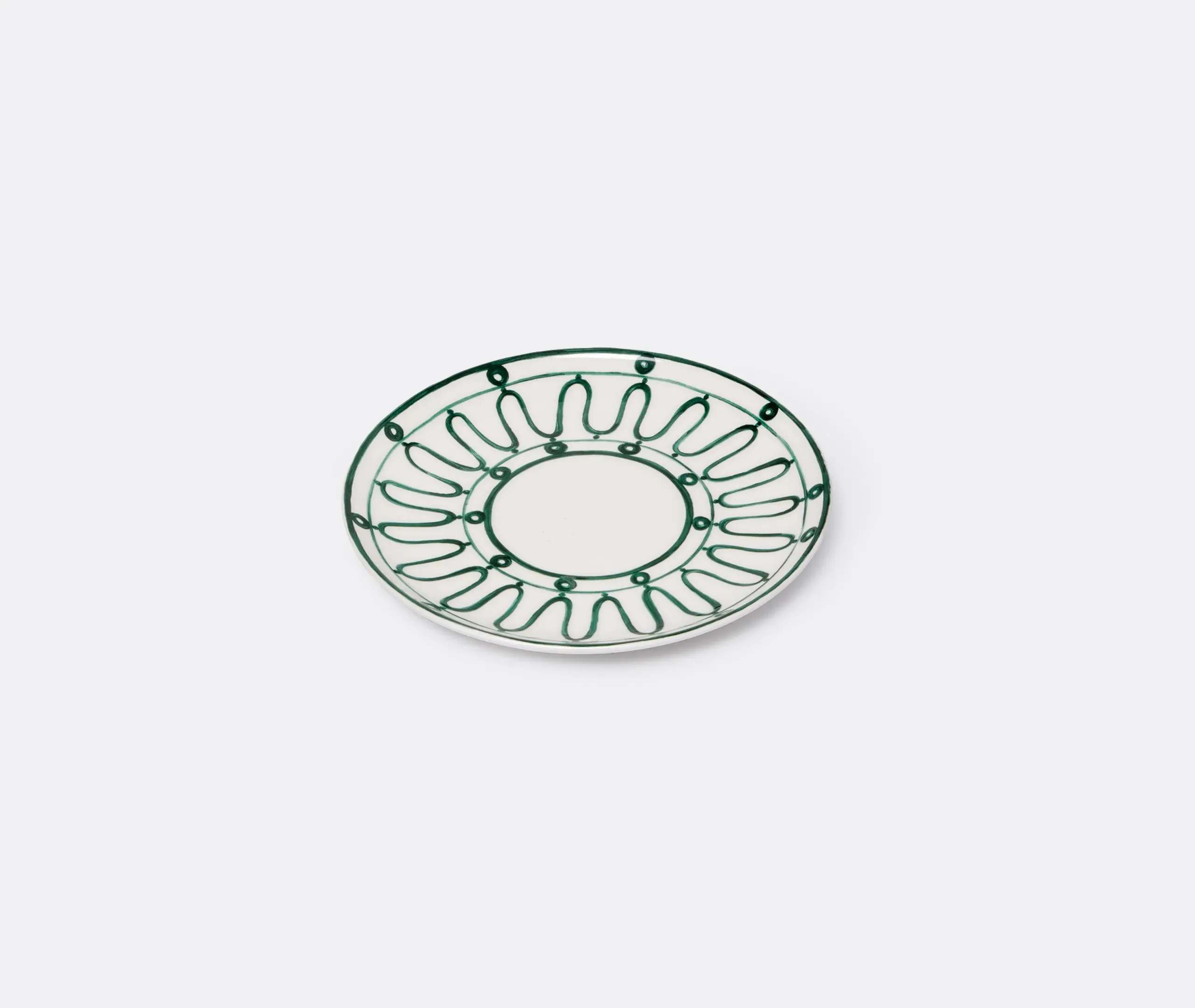 Dessert Plate with Wave Design - Green, Porcelain image
