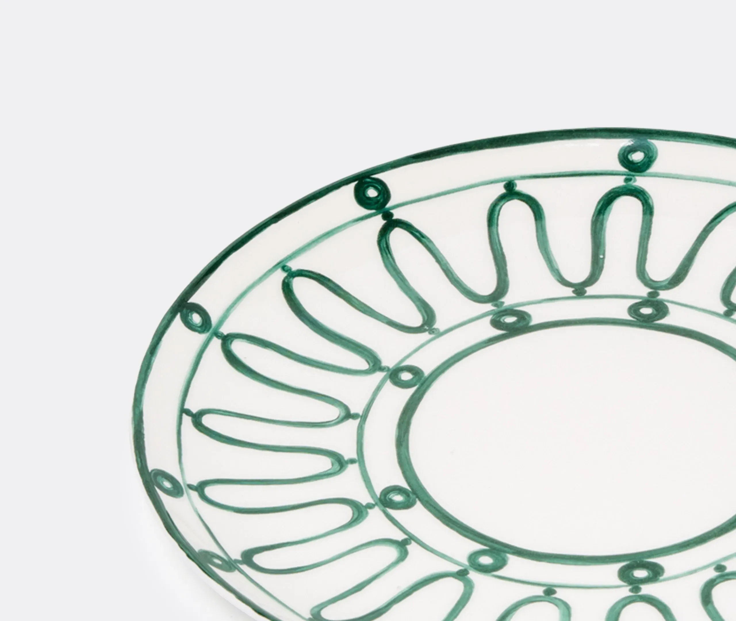 Dinner Plate with Wave Design - Green, Porcelain