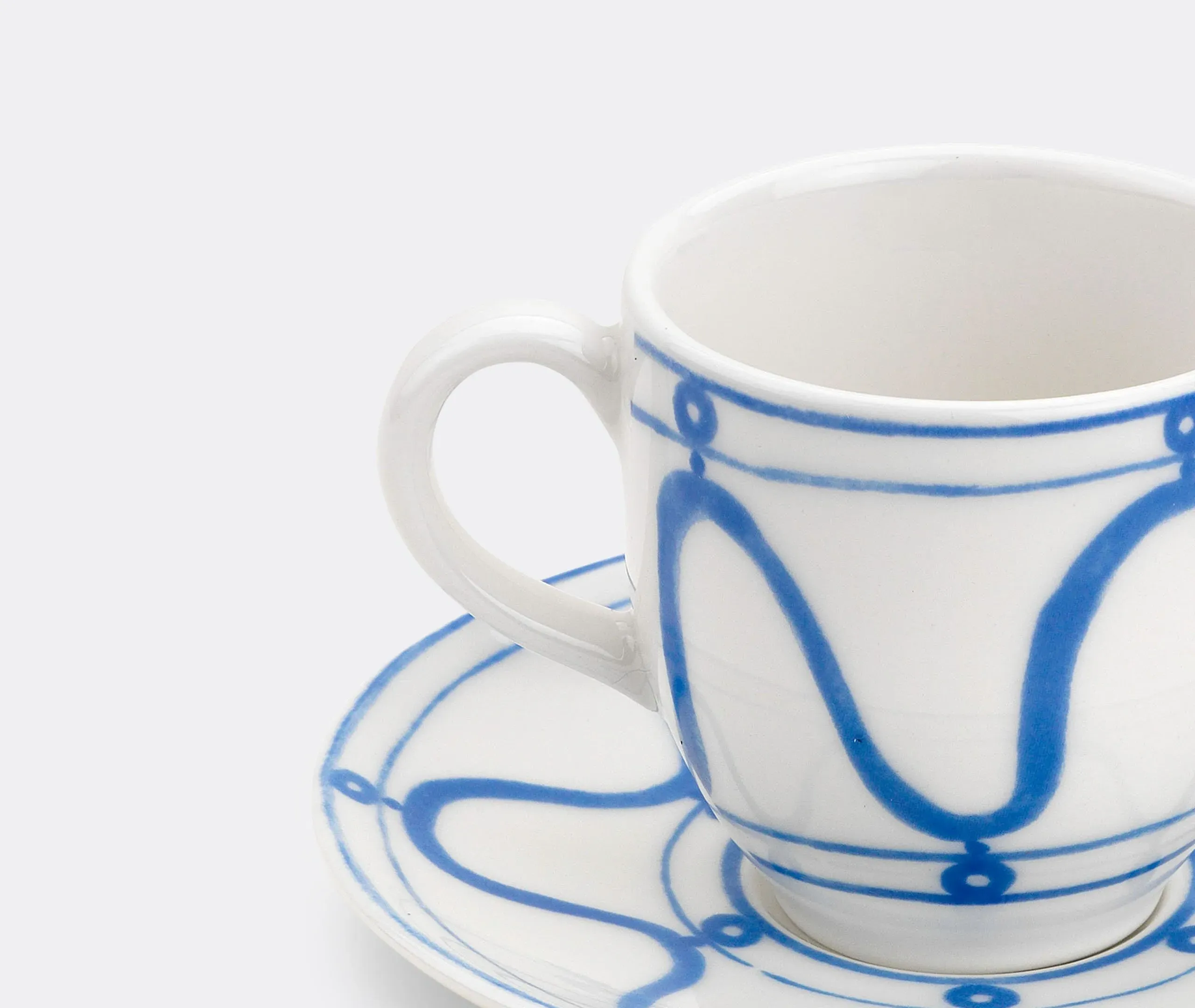 Espresso Cup and Saucer Set - Blue, Porcelain