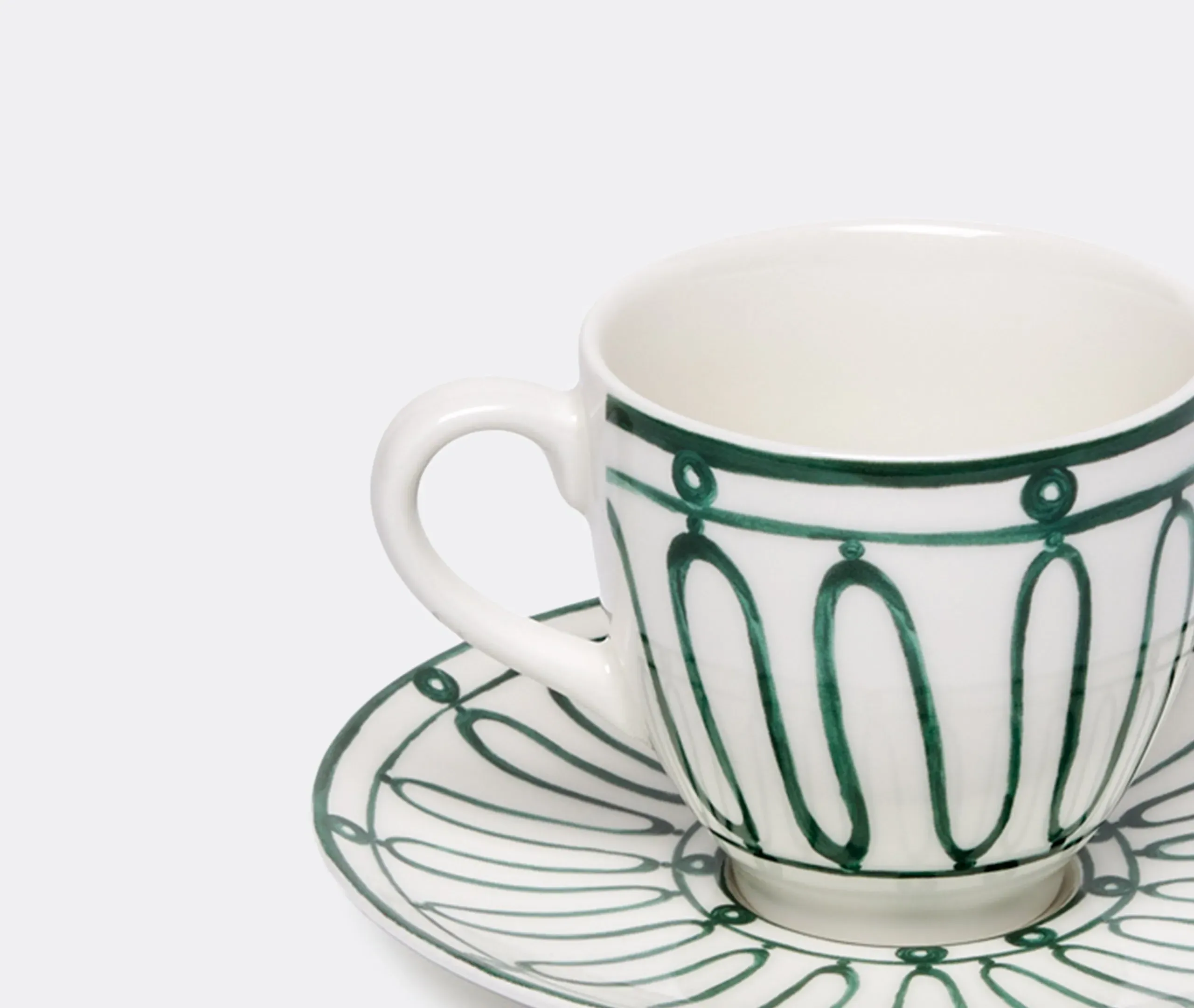 Espresso Cup and Saucer Set - Green, Porcelain