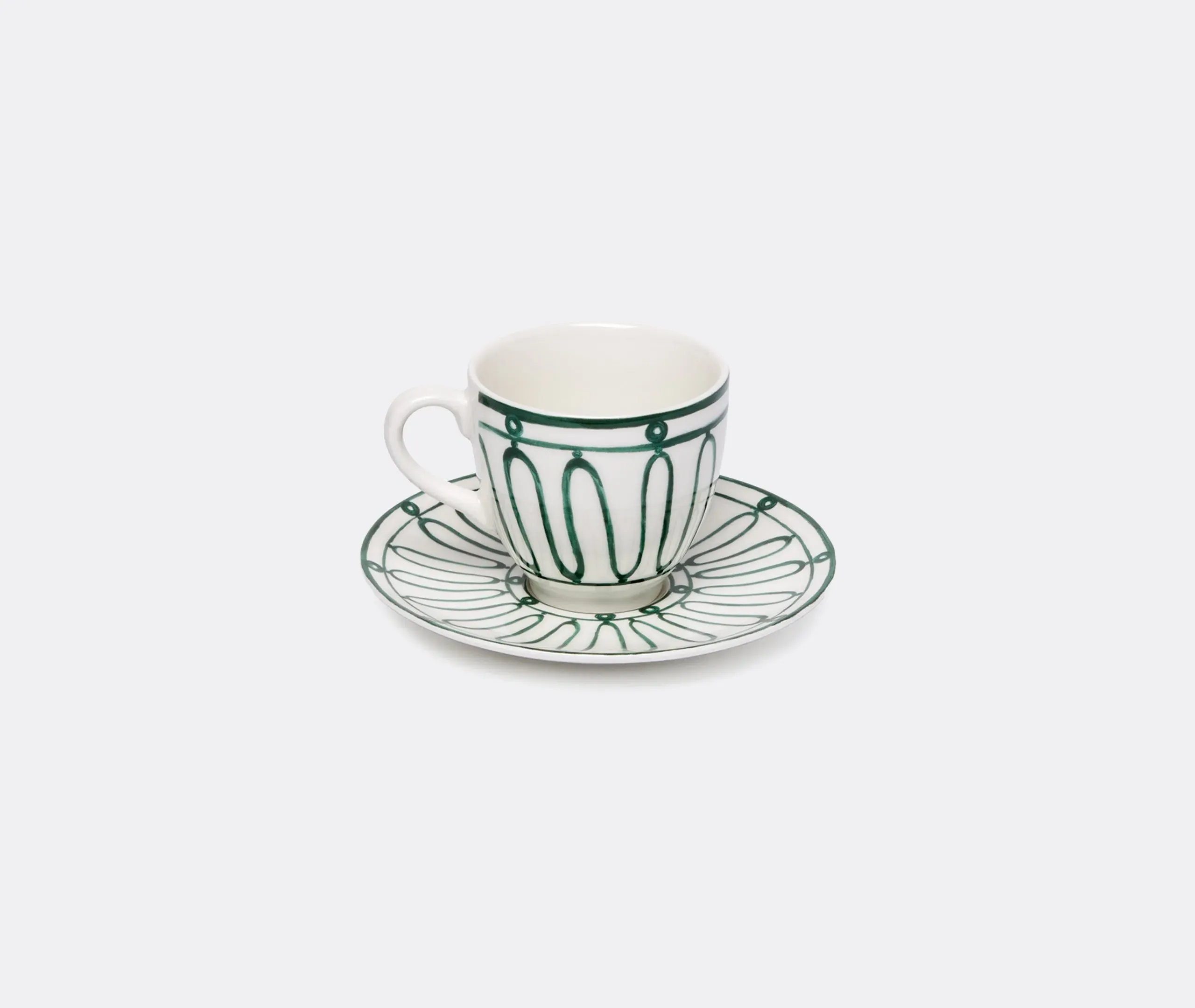 Espresso Cup and Saucer Set - Green, Porcelain