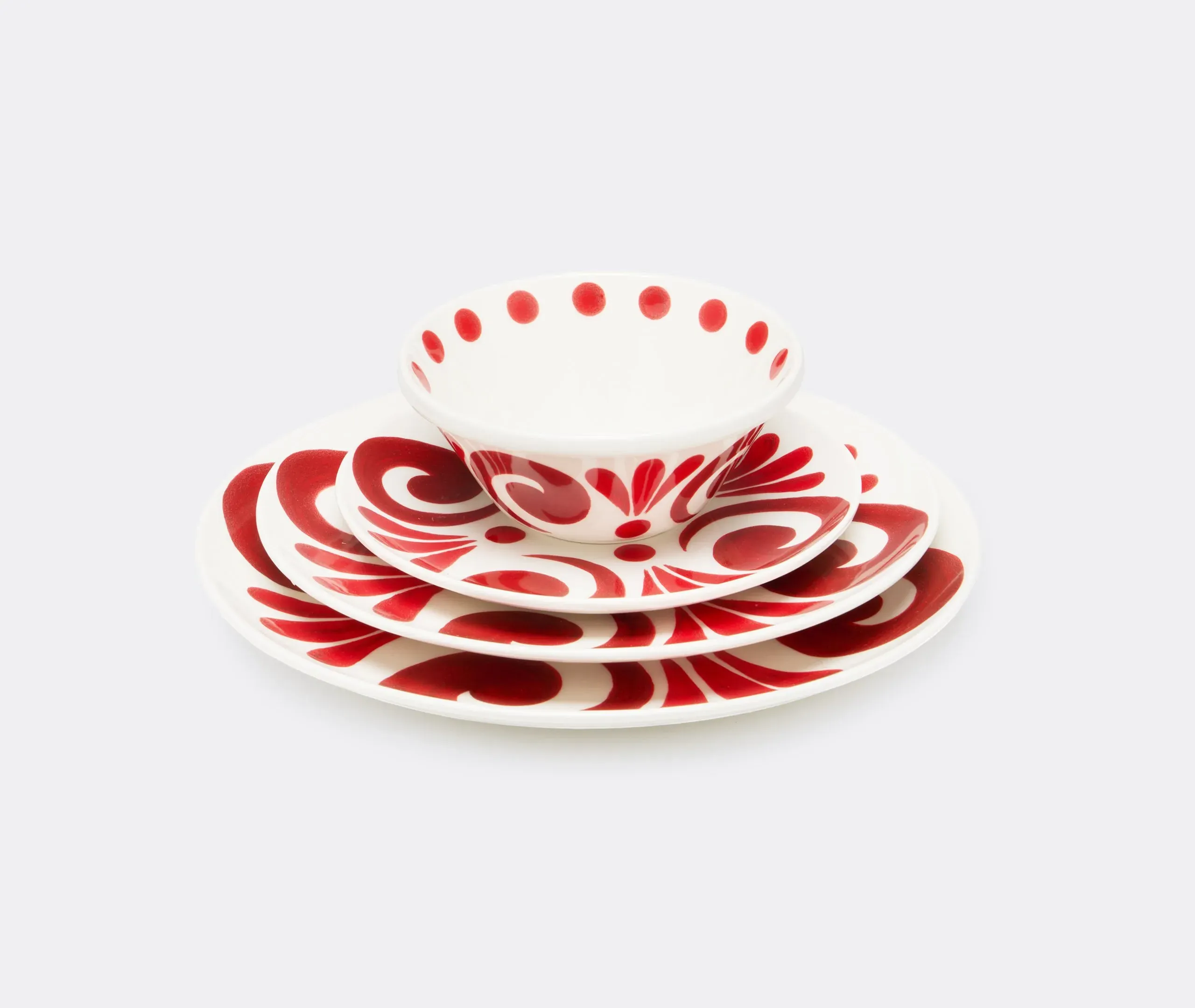 Kallos Bowl - Red, Porcelain