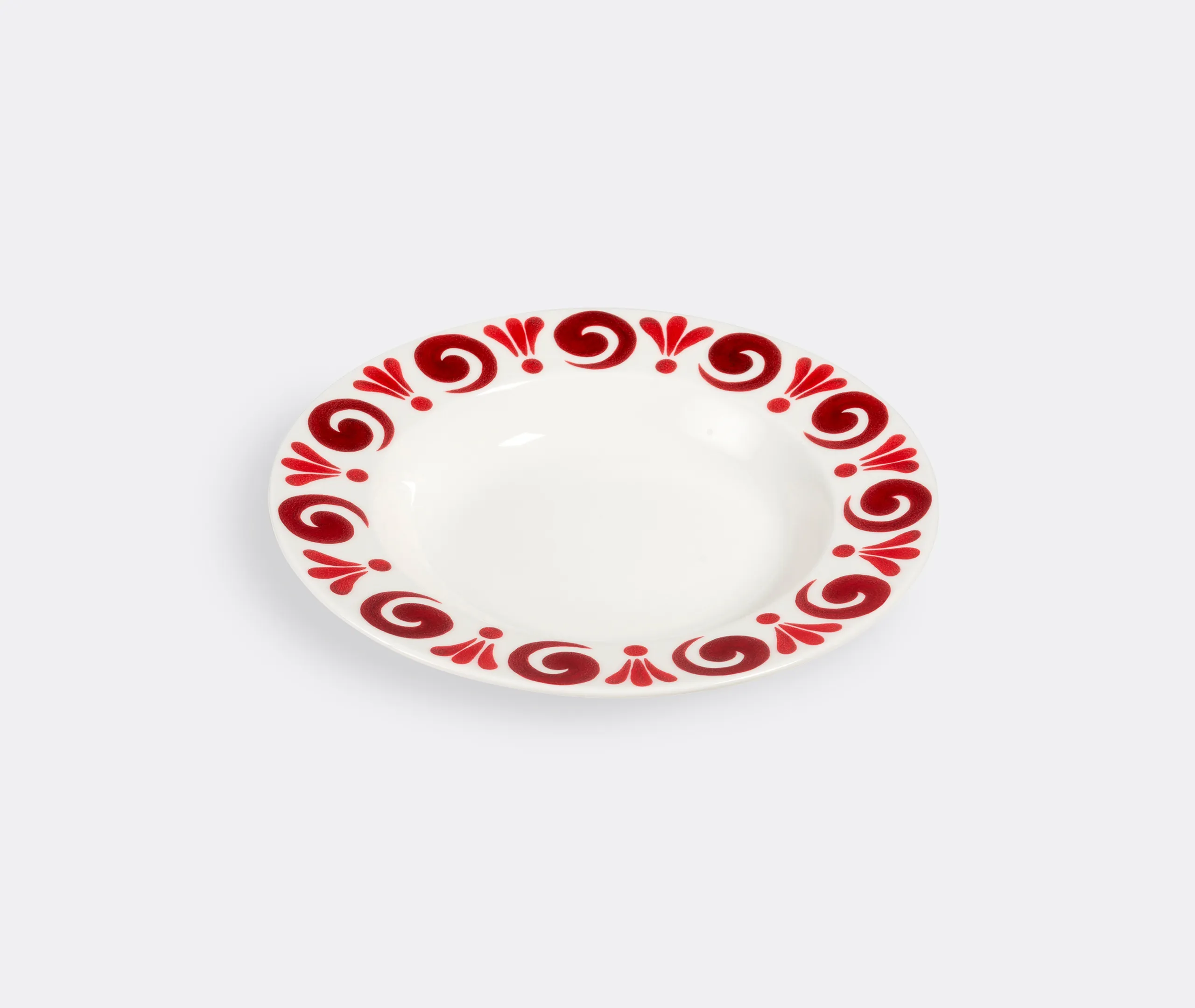 Kallos Soup Plate - Red, Porcelain