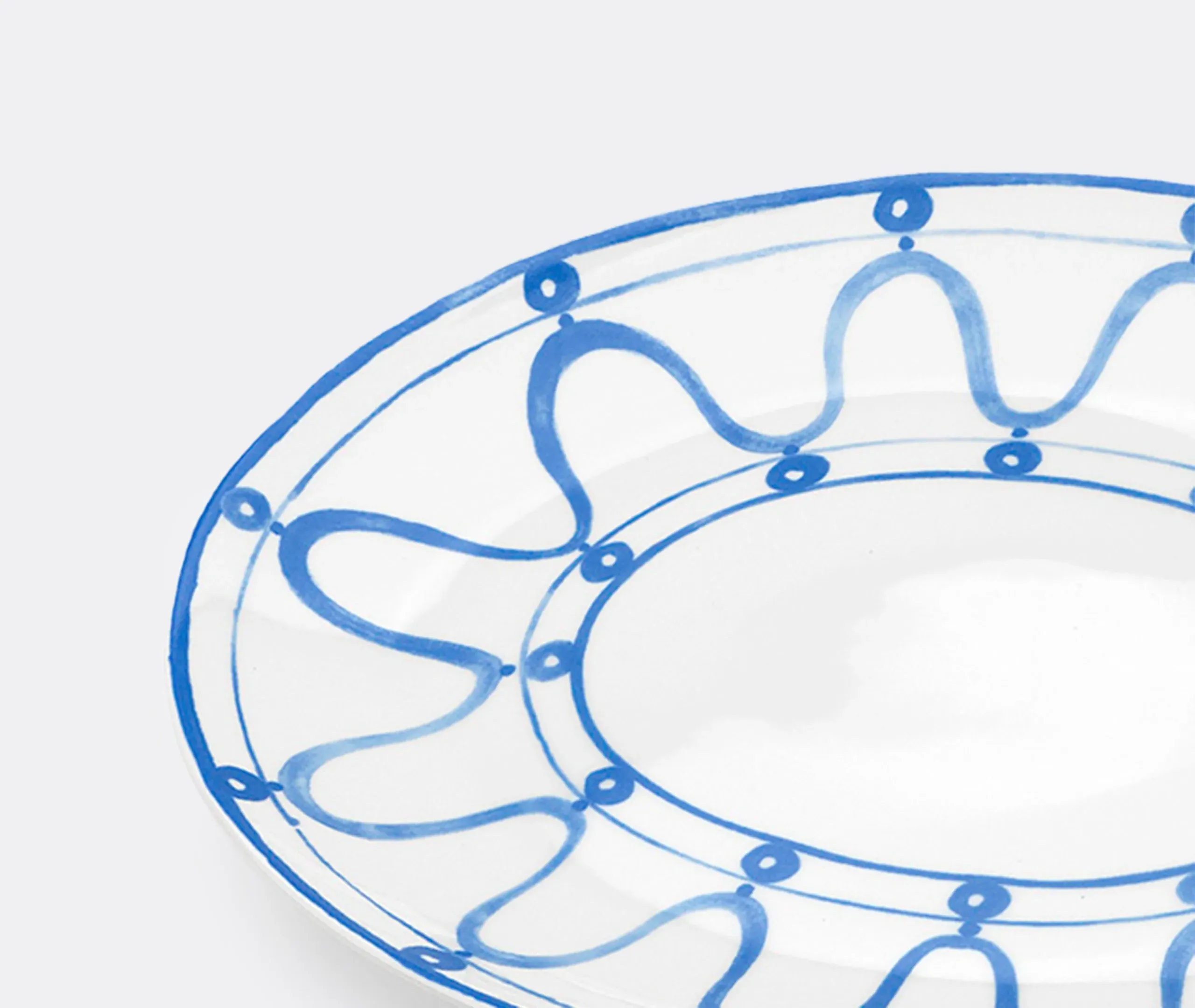 Round Serving Plate - Blue, Porcelain