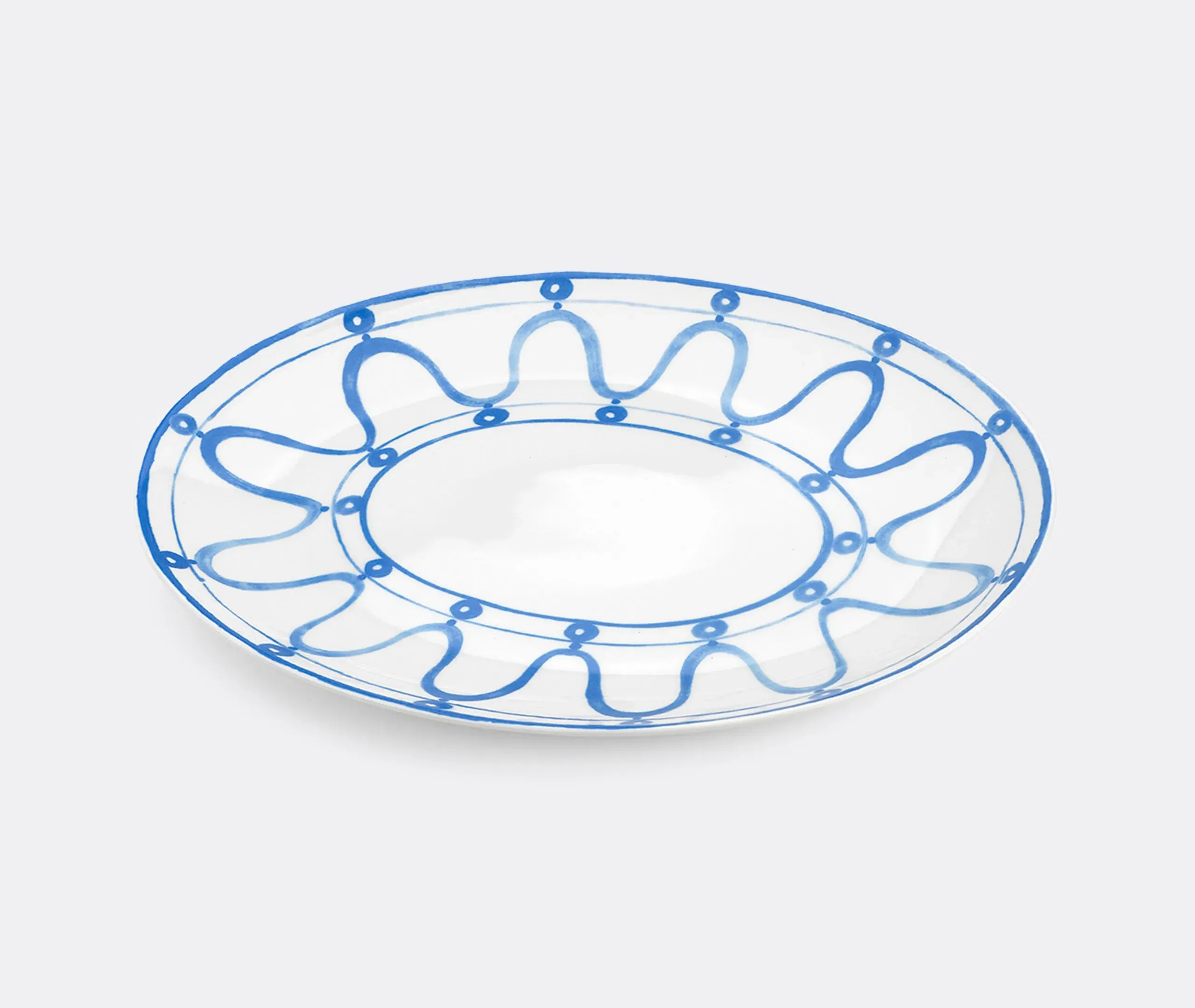 Round Serving Plate - Blue, Porcelain image