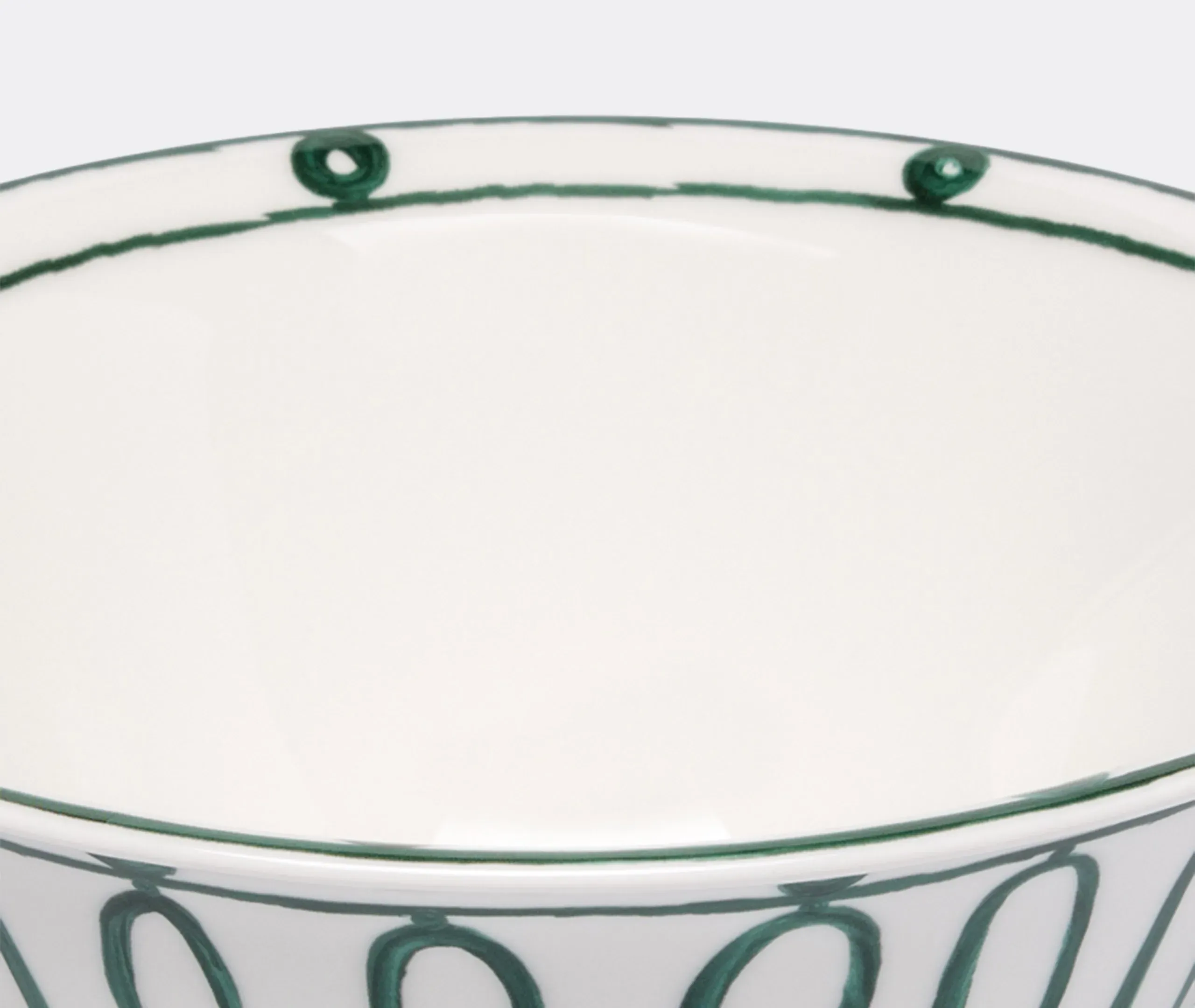 Salad Bowl with Wave Pattern - Green, Porcelain