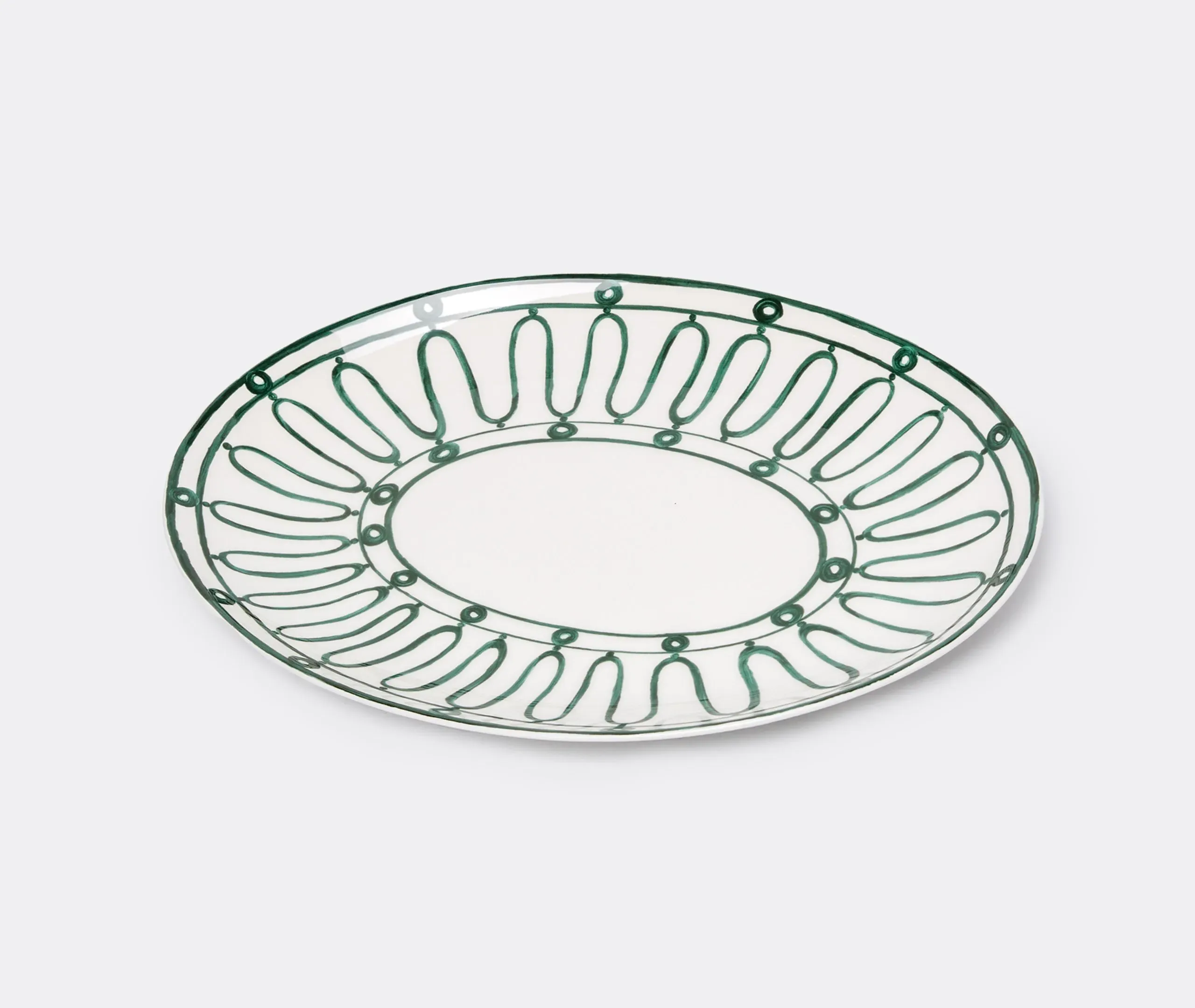 Serving Plate with Hand-Painted Design - Green image