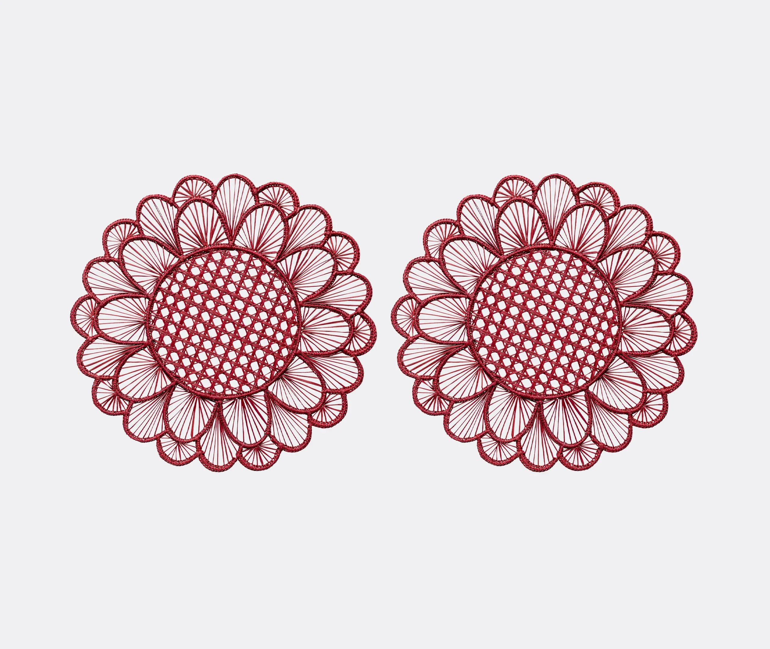 Symi Placemat Set of Two - Burgundy, Iraka Palm Fibre product