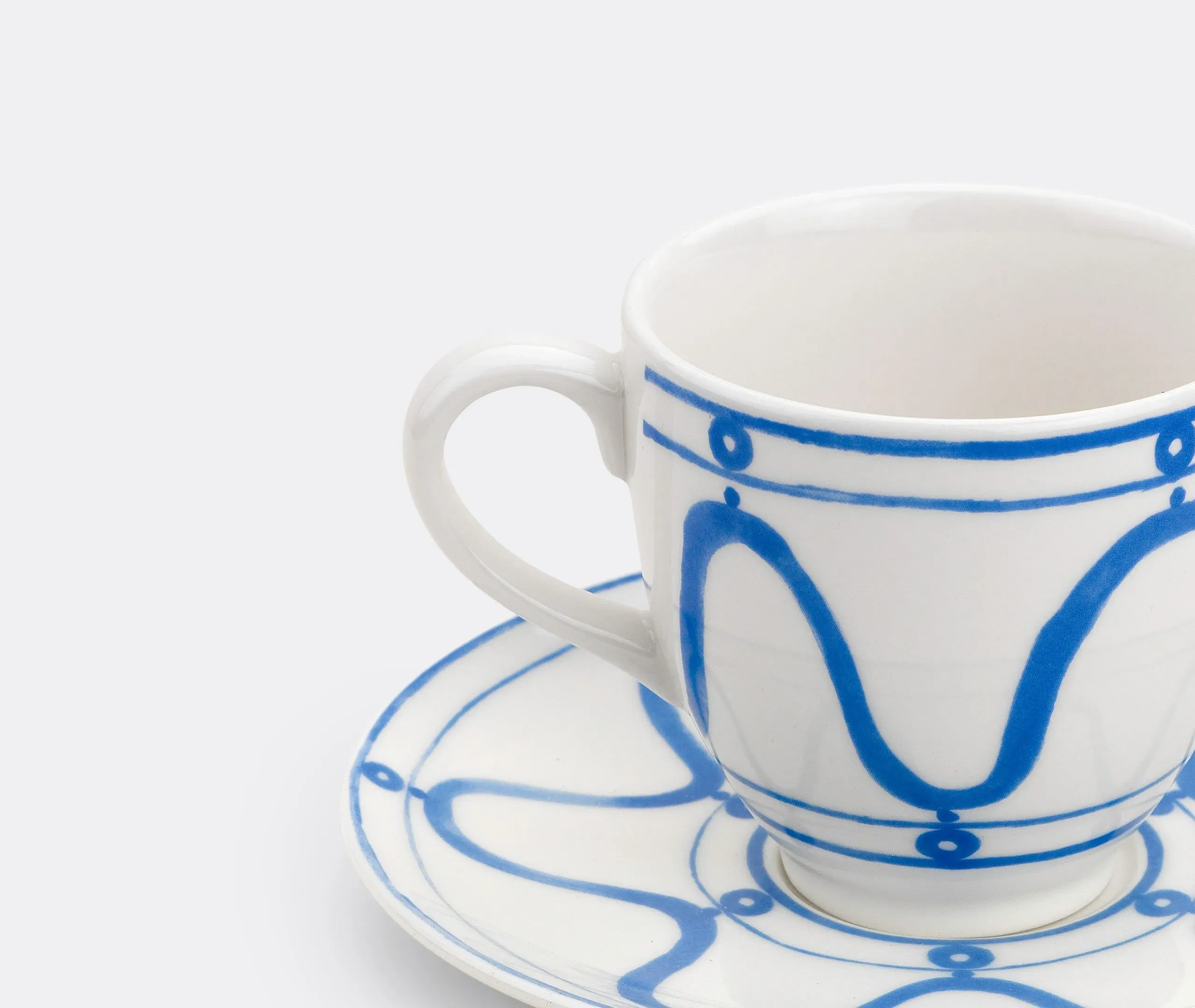 Tea Cup and Saucer Set - Blue, Porcelain