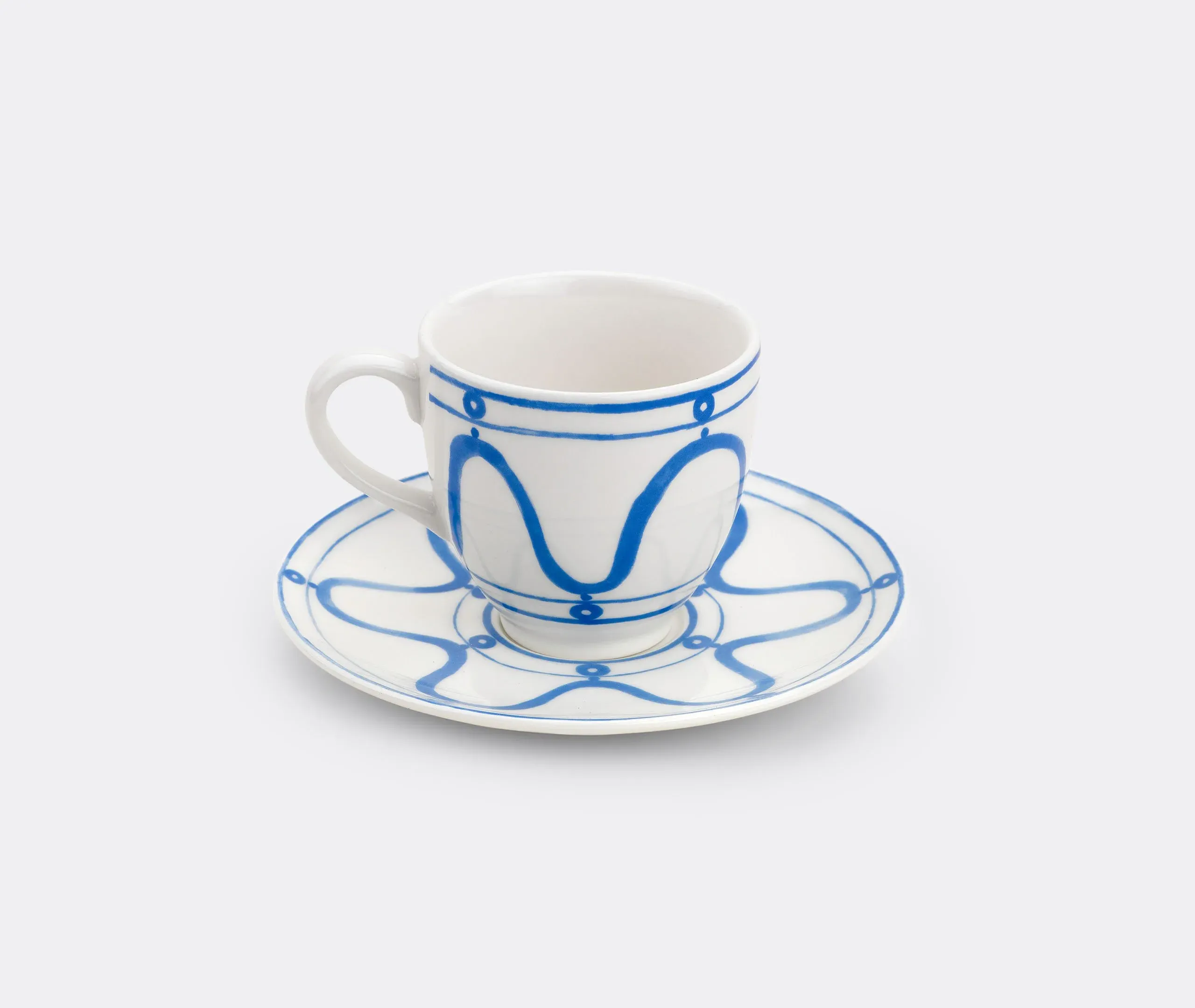 Tea Cup and Saucer Set - Blue, Porcelain