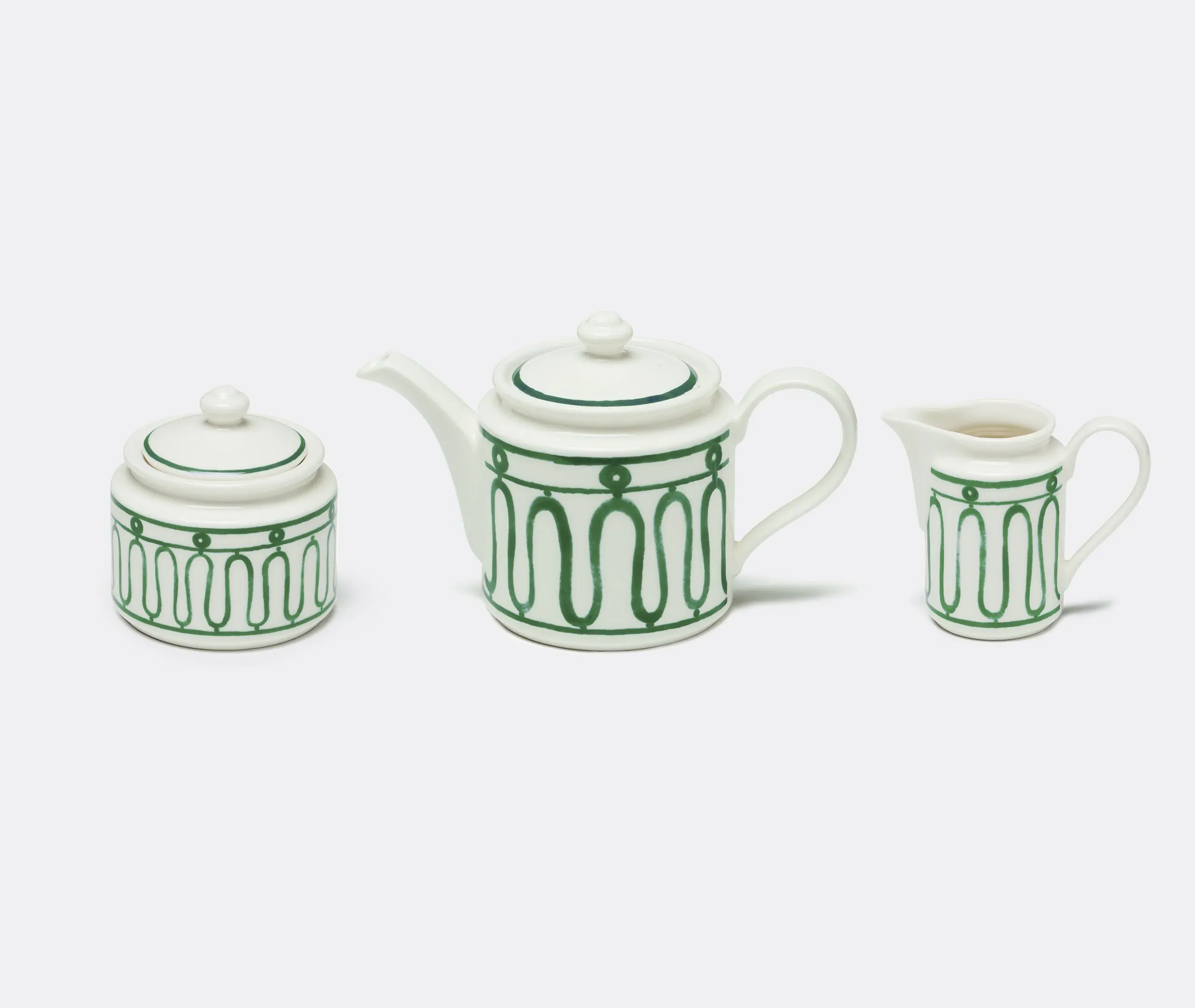 Tea Set with Coffee Pot - Green, Porcelain