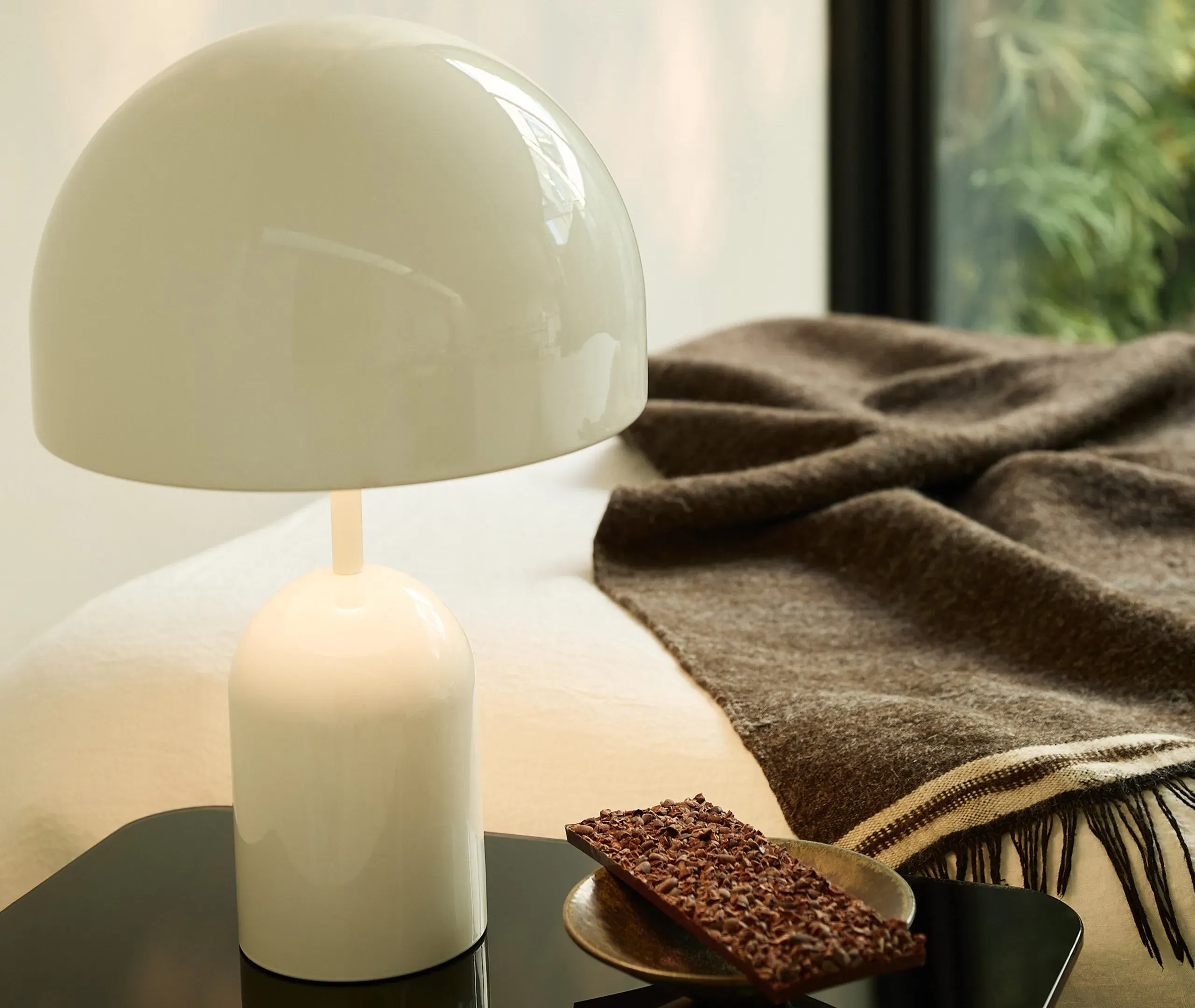 Bell Table Lamp LED Rechargeable - White, ABS
