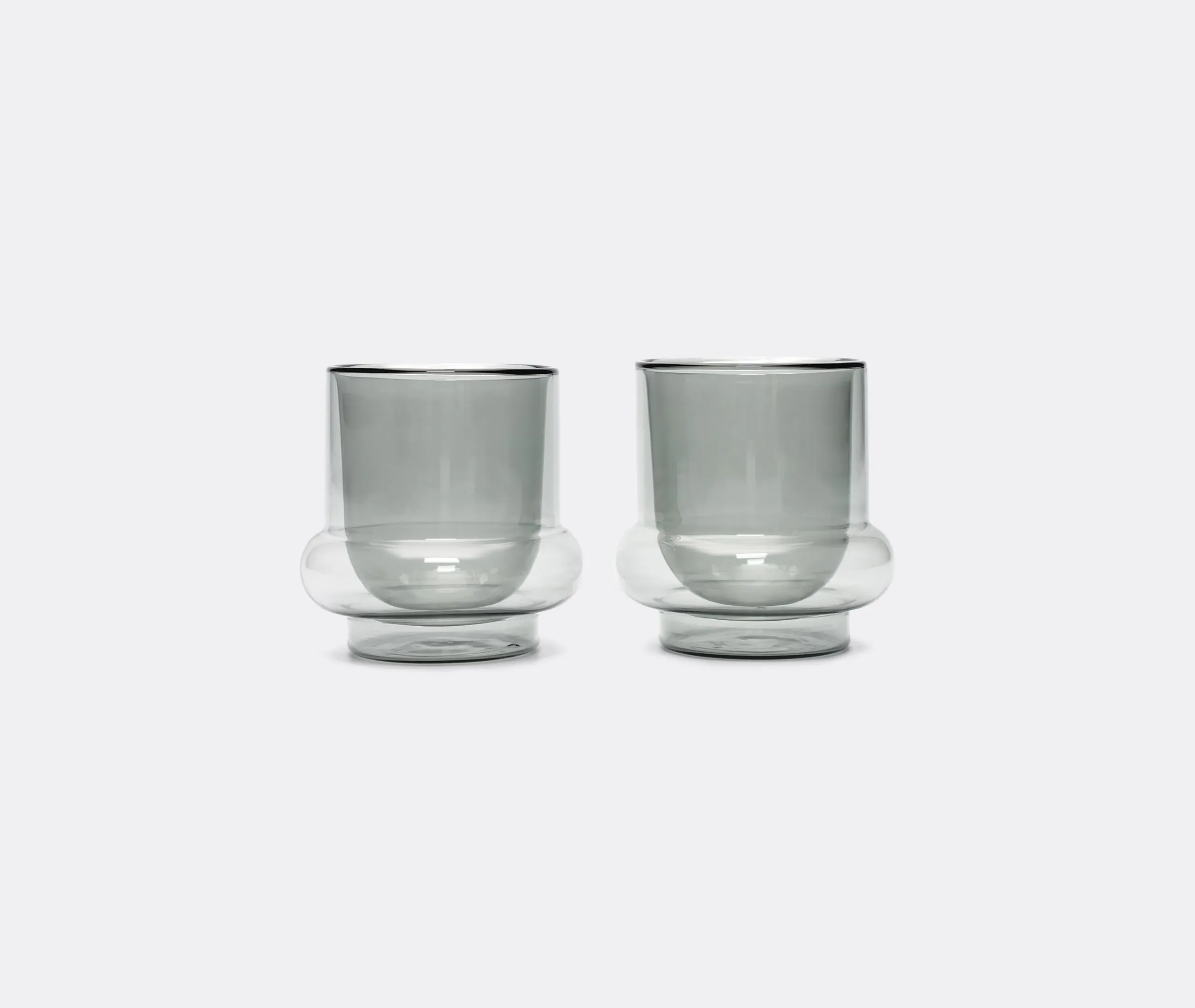 Bump Coffee Cup Set of Two - Grey, Borosilicate Glass image
