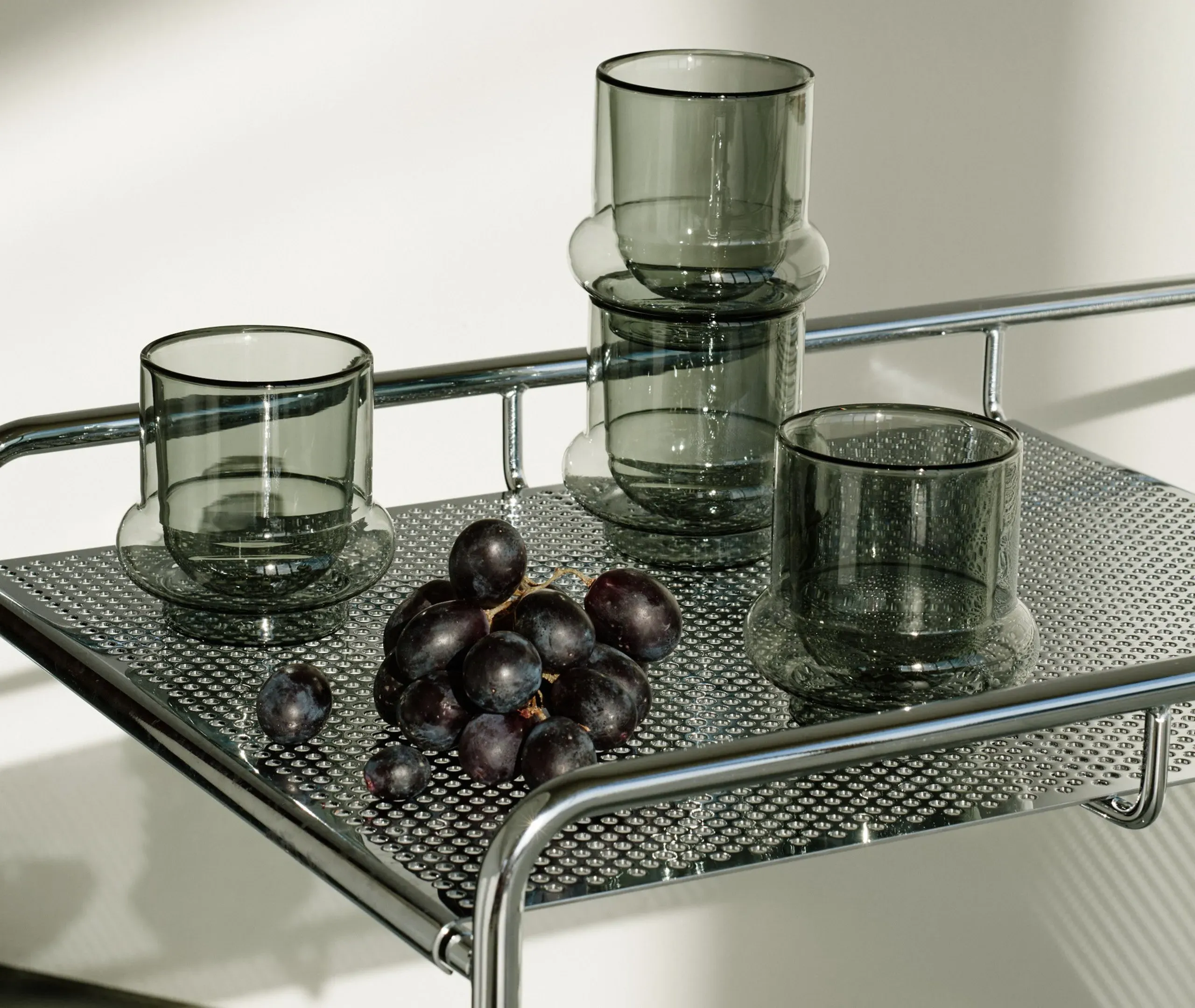 Coffee Cup Set Of Two - Grey, Borosilicate Glass