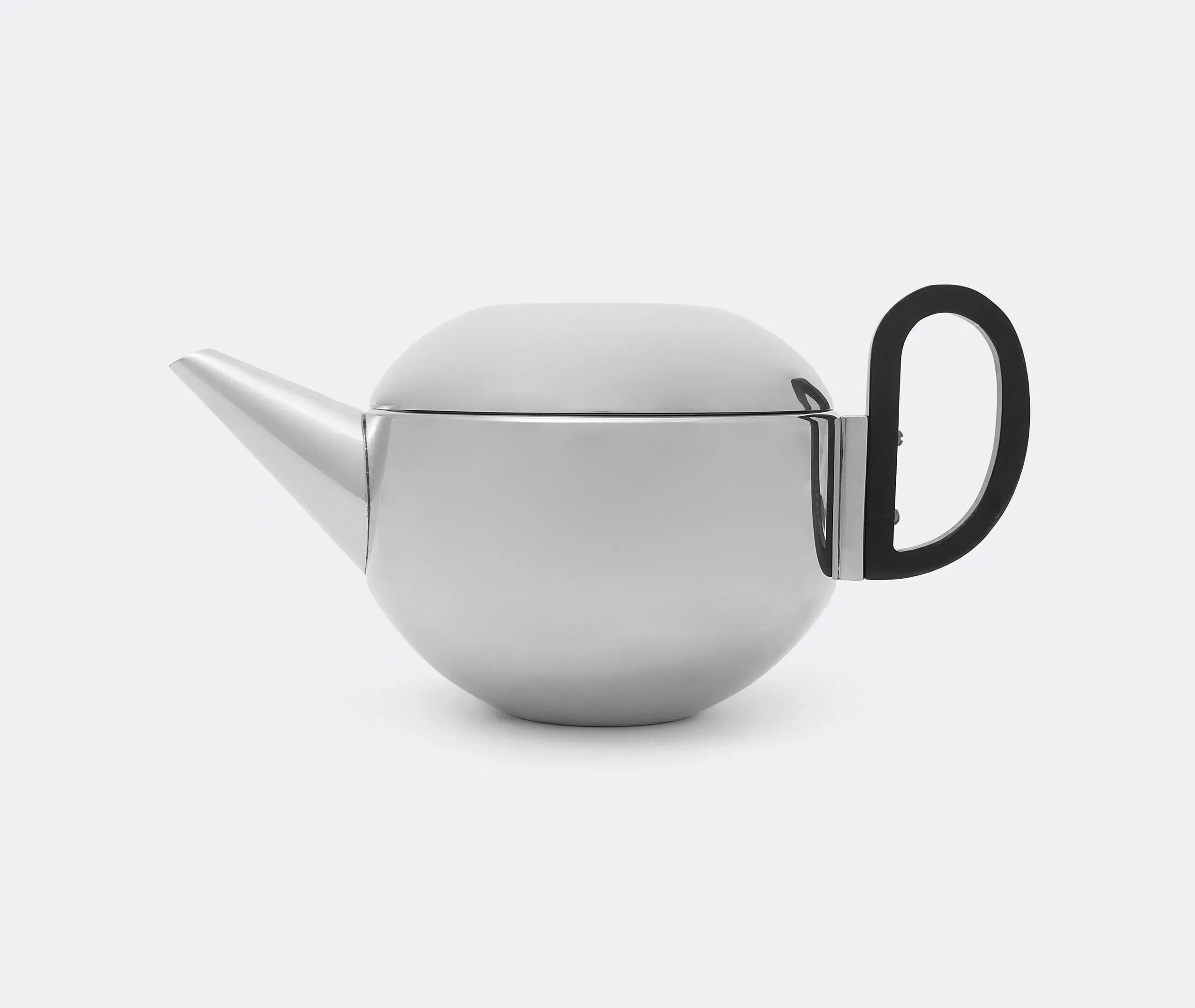 Form Tea Pot with Leather Handle - Silver, Stainless Steel