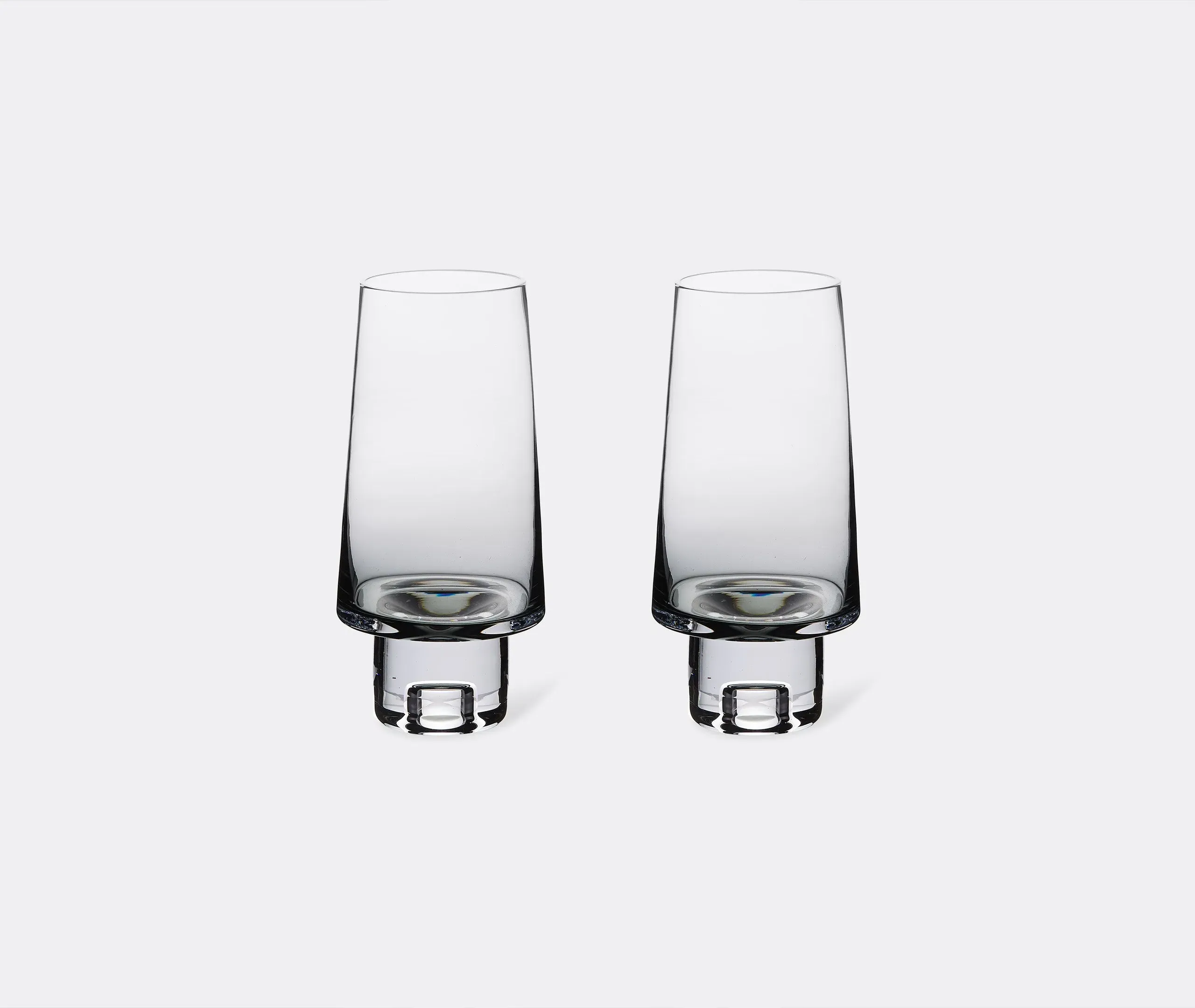 High Ball Glasses Set of 2 - Black Glass image