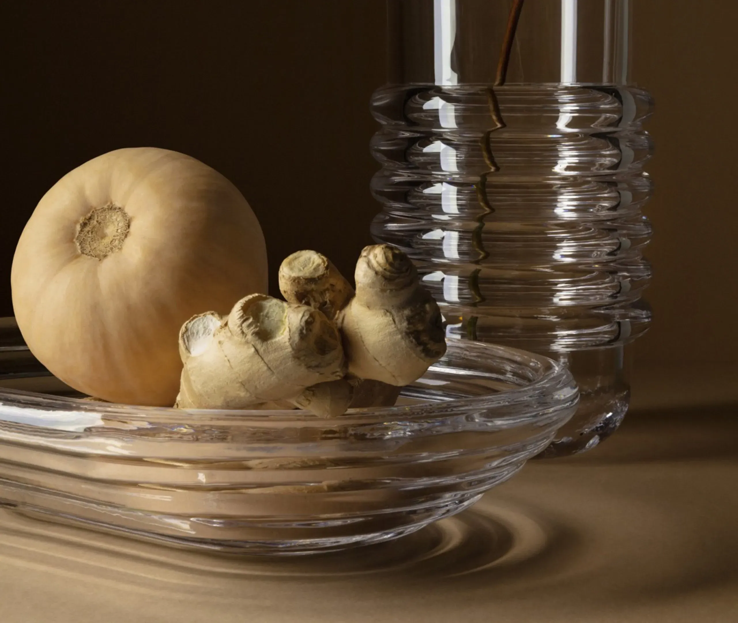 Large Serving Bowl - Clear, Pressed Glass