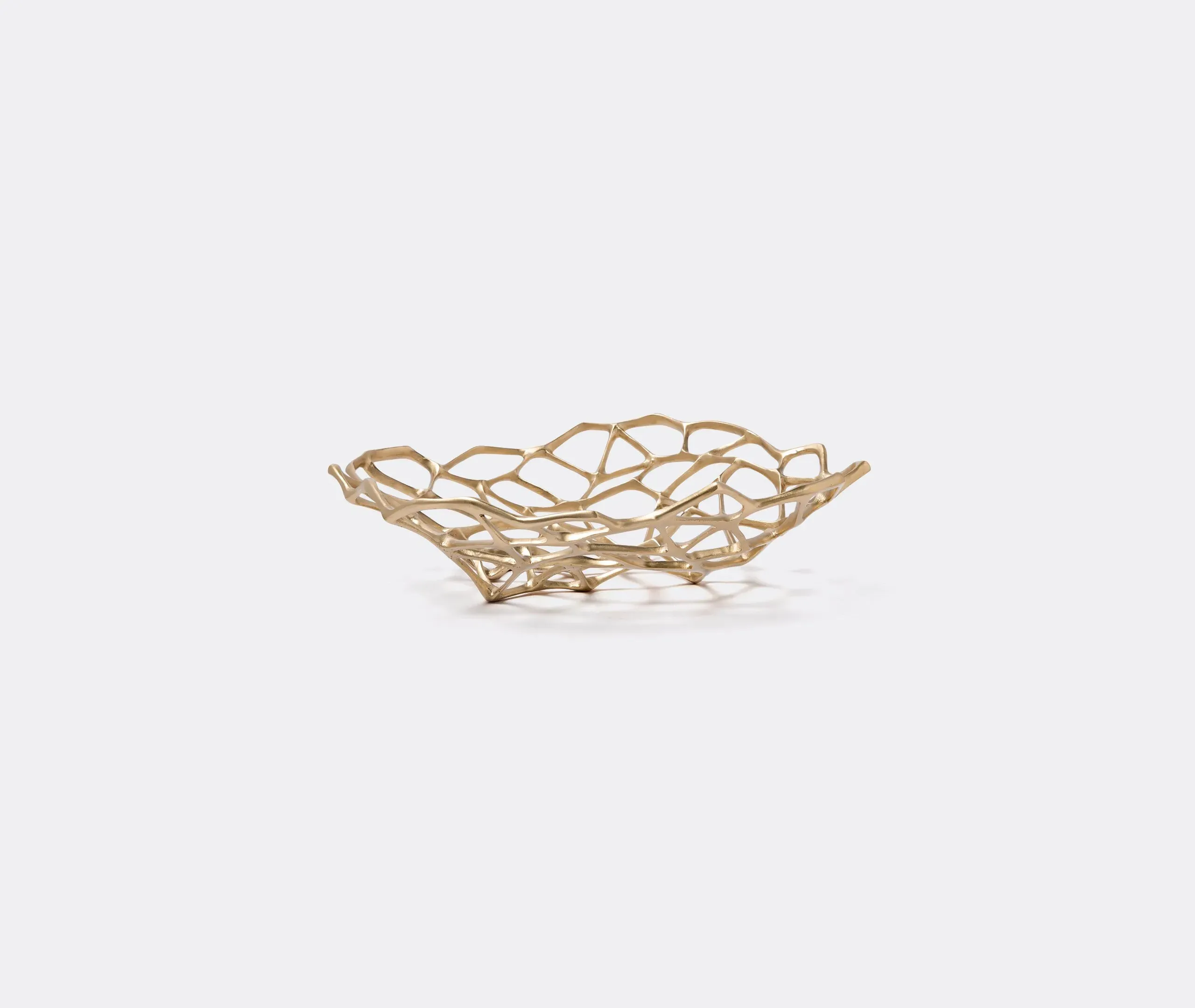 Lattice Fruit Bowl - Brass, Sand-Cast Metal