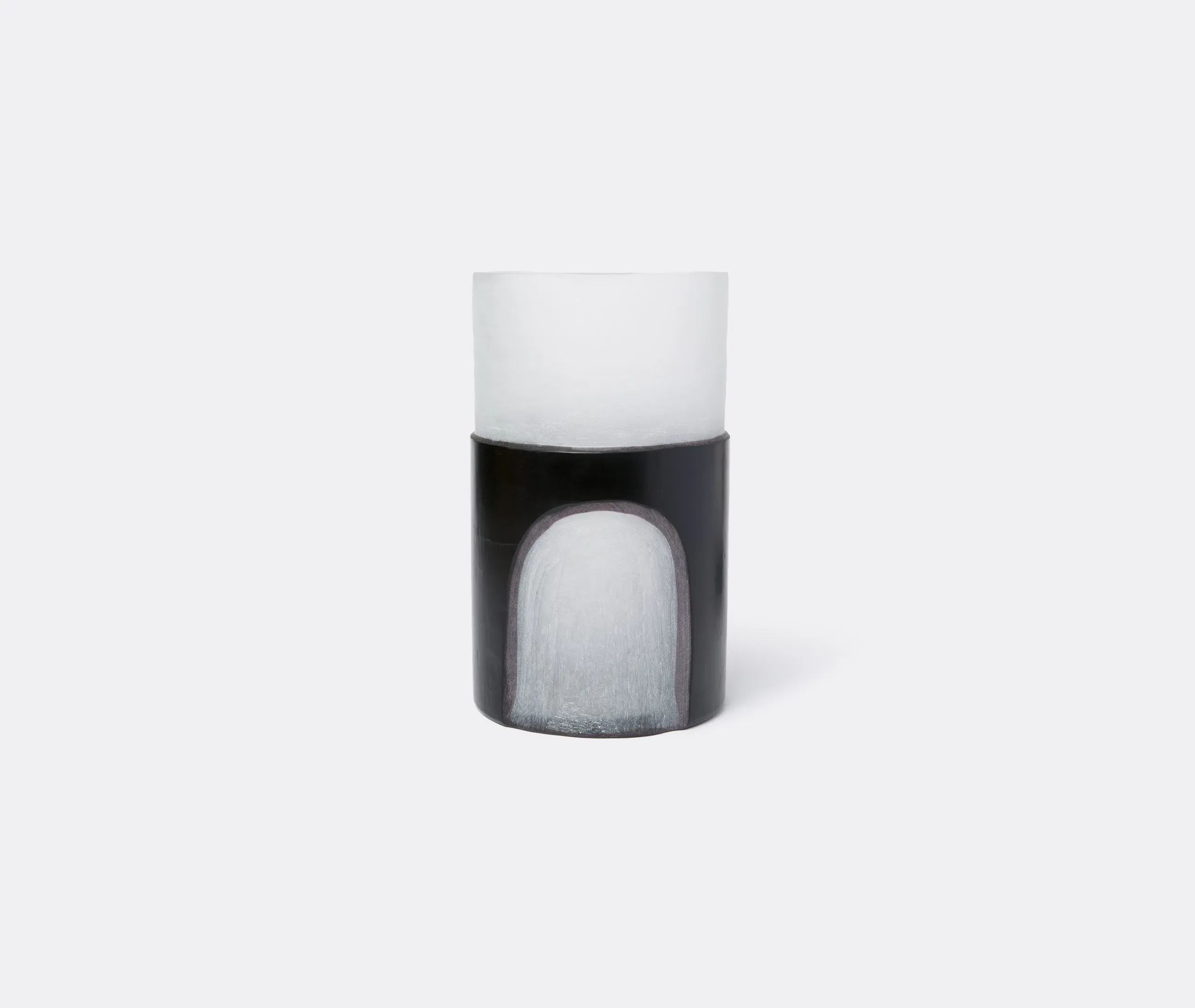 Medium Carved Vase - Black, Glass
