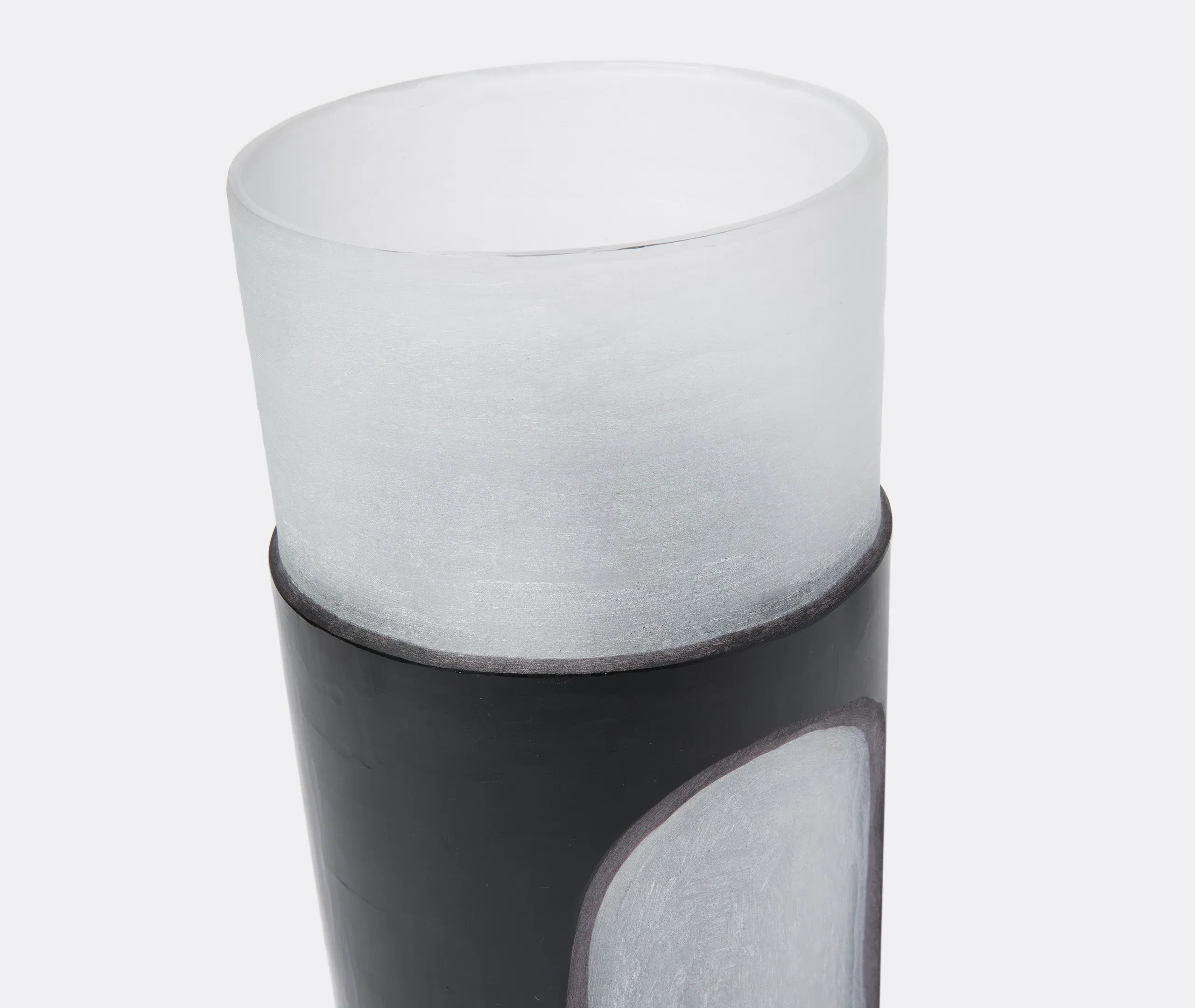 Medium Carved Vase - Black, Glass