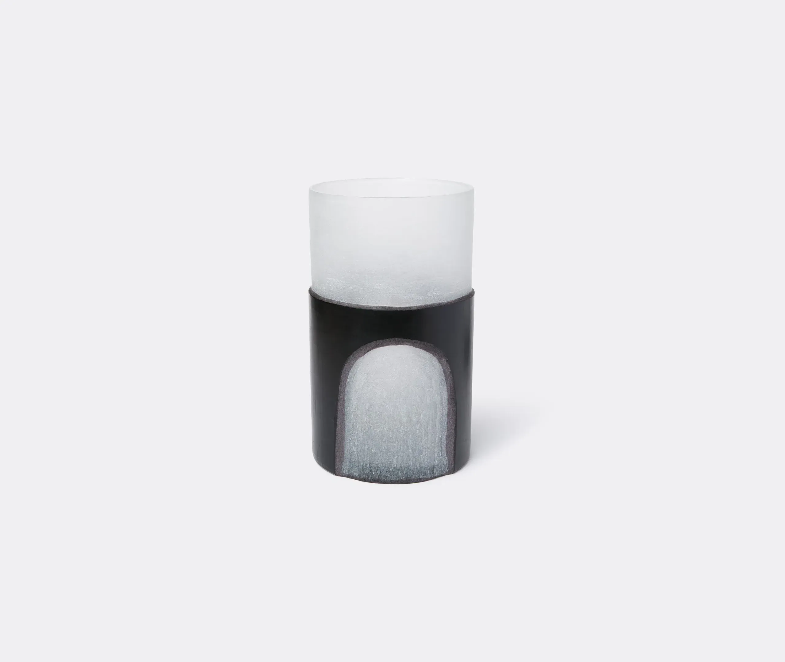 Medium Carved Vase - Black, Glass