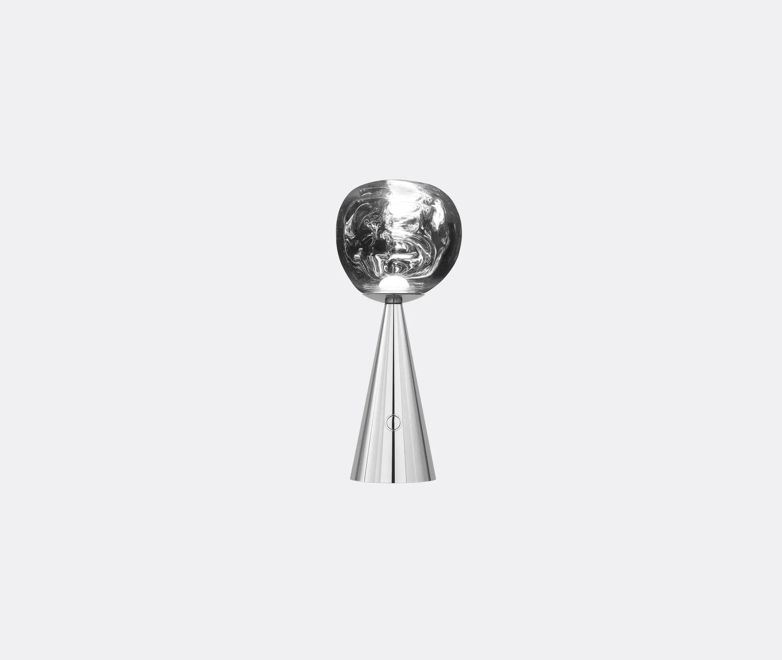 Portable LED Lamp with Battery - Silver, Glass