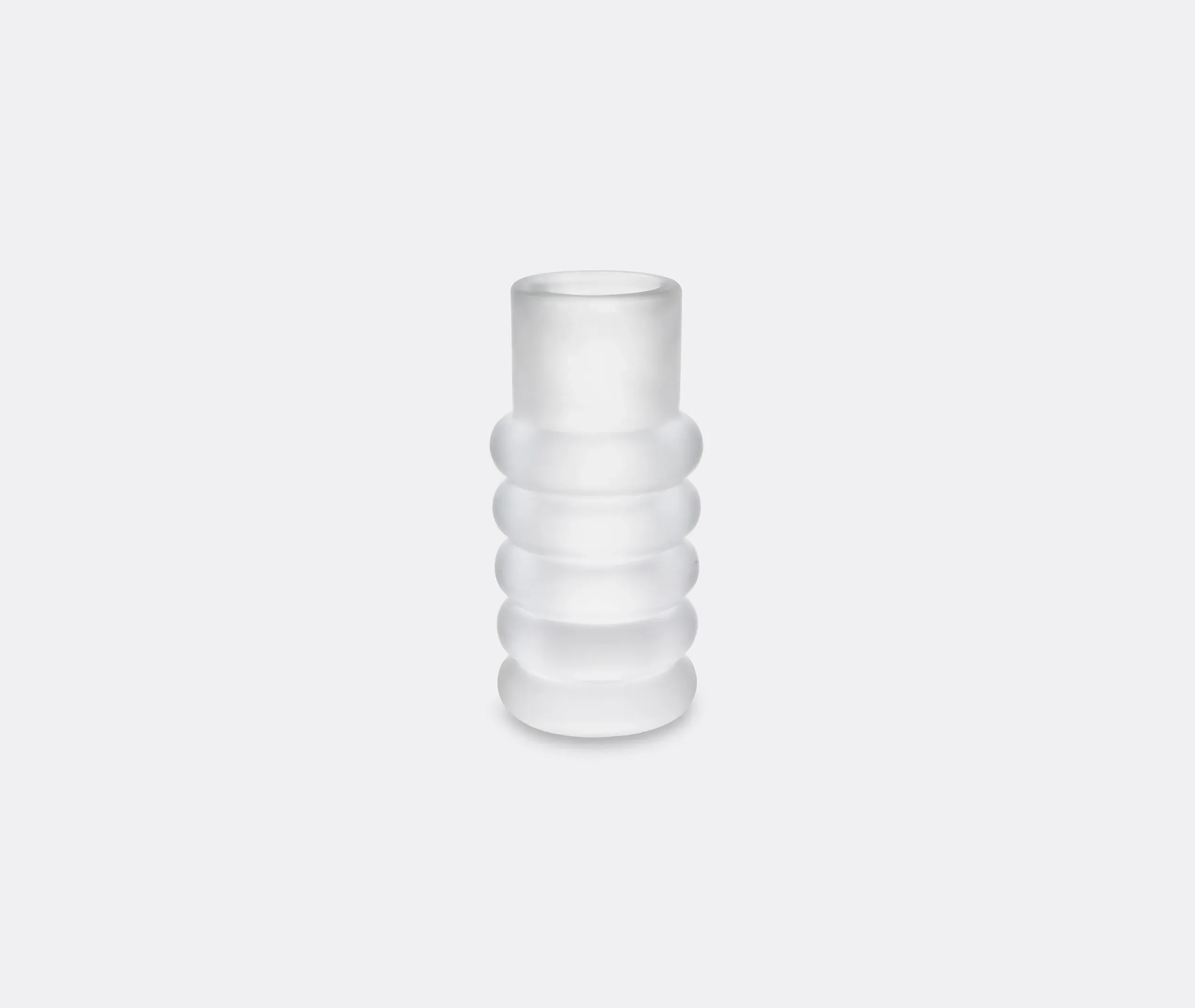 Press Small Stem Vase - Frosted White, Pressed Glass product