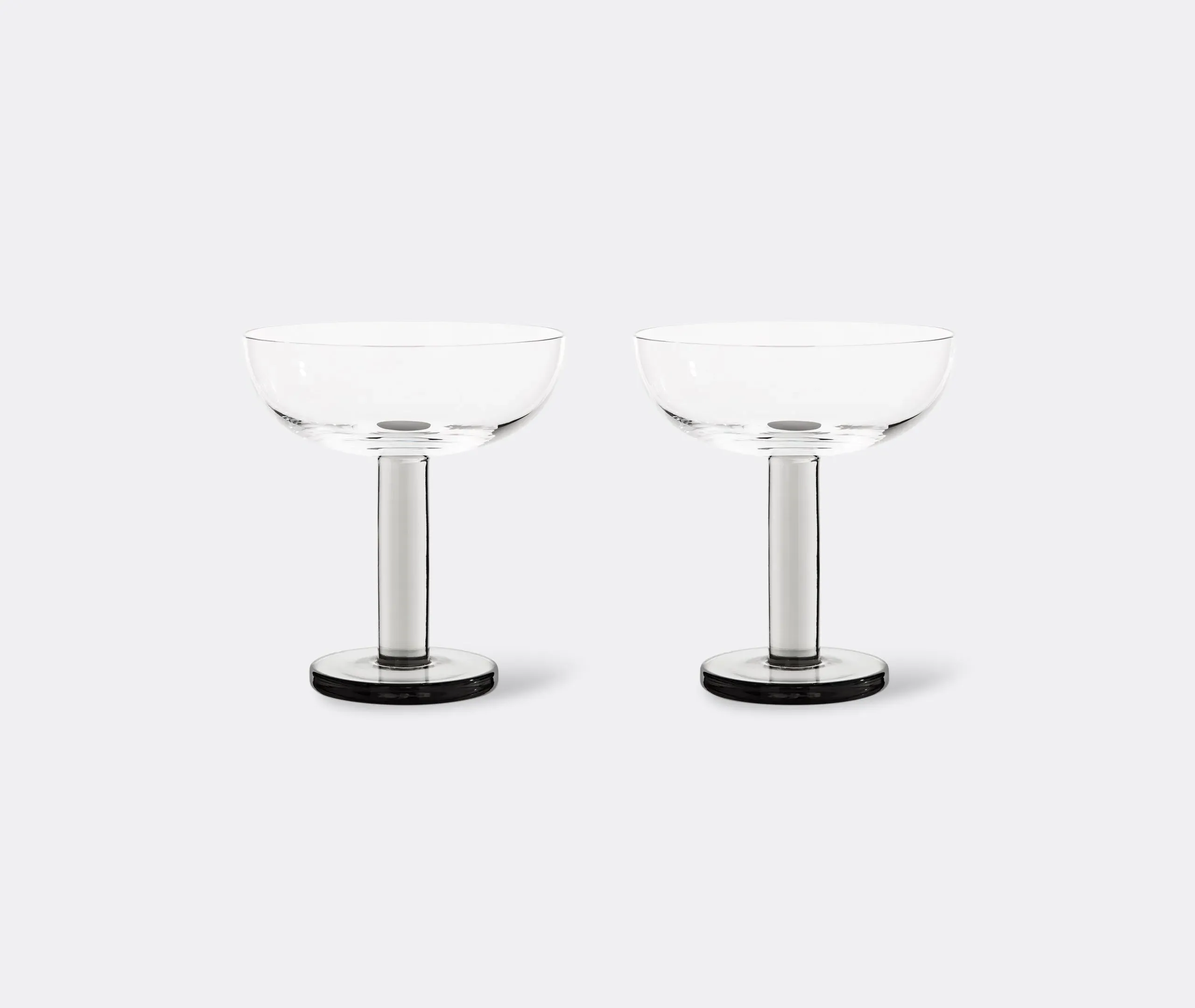 Puck Coupe Glass Set of Two - Clear, Black Base image