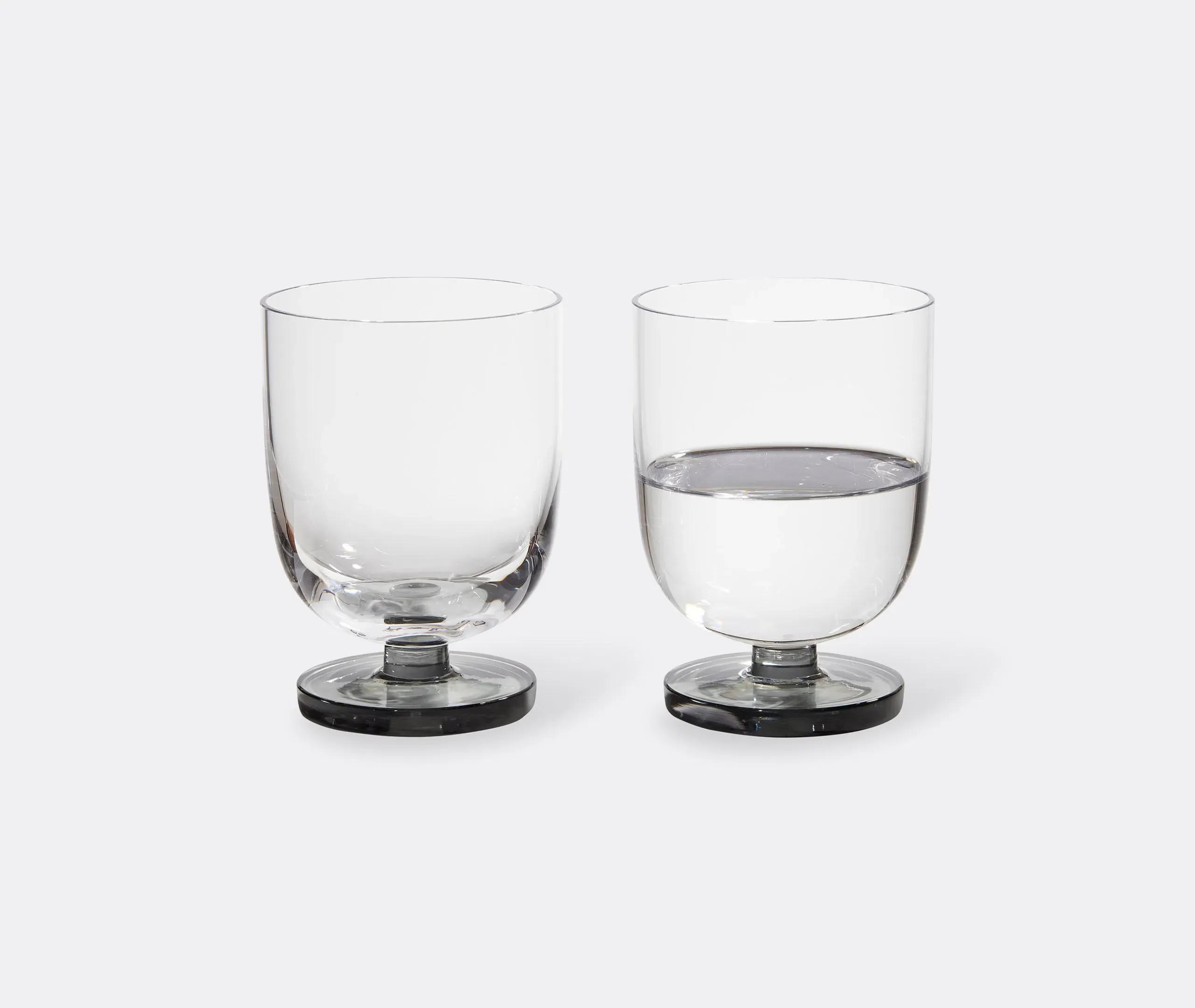 Puck Water Tumblers Set of Two - Clear, Smoke