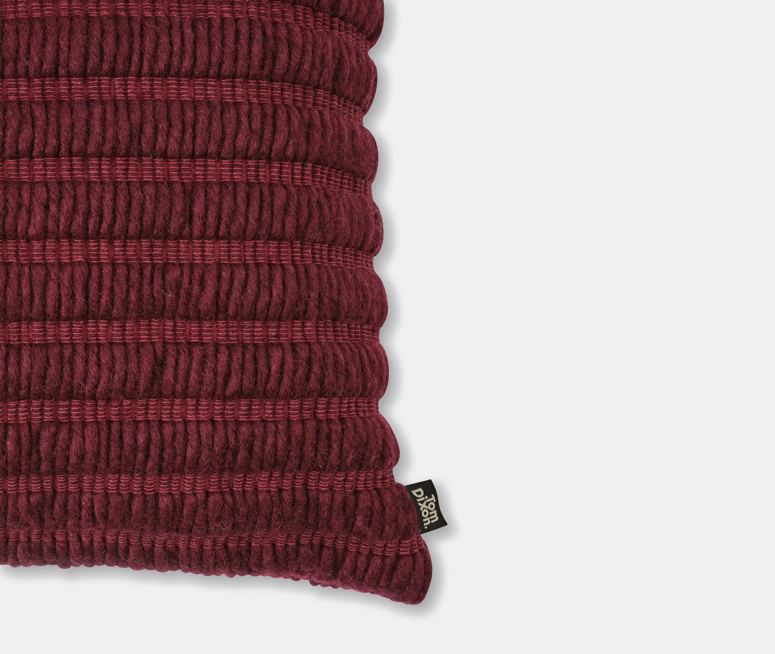 Ridge Textured Cushion - Burgundy, Wool
