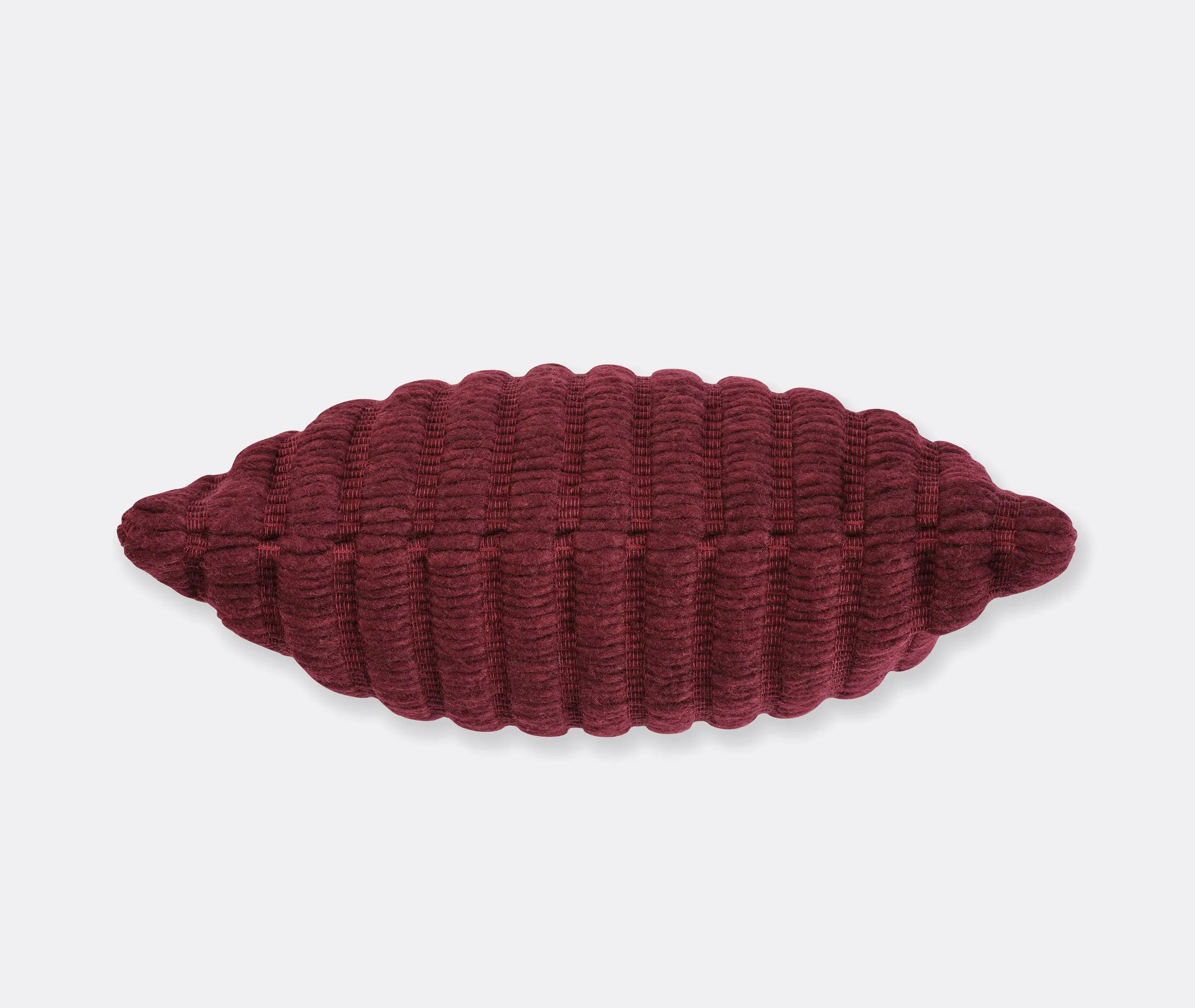 Ridge Textured Cushion - Burgundy, Wool