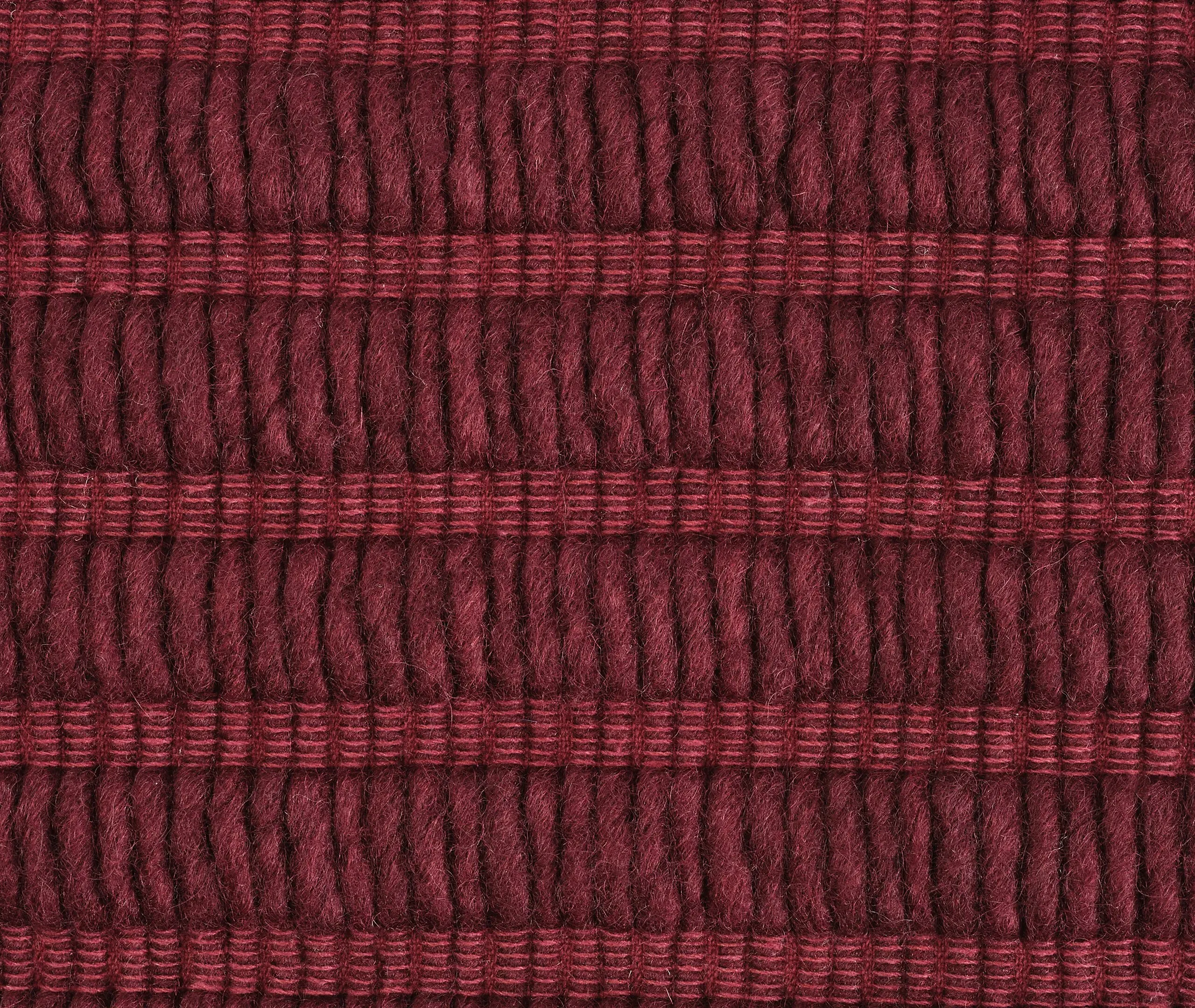 Ridge Textured Cushion - Burgundy, Wool