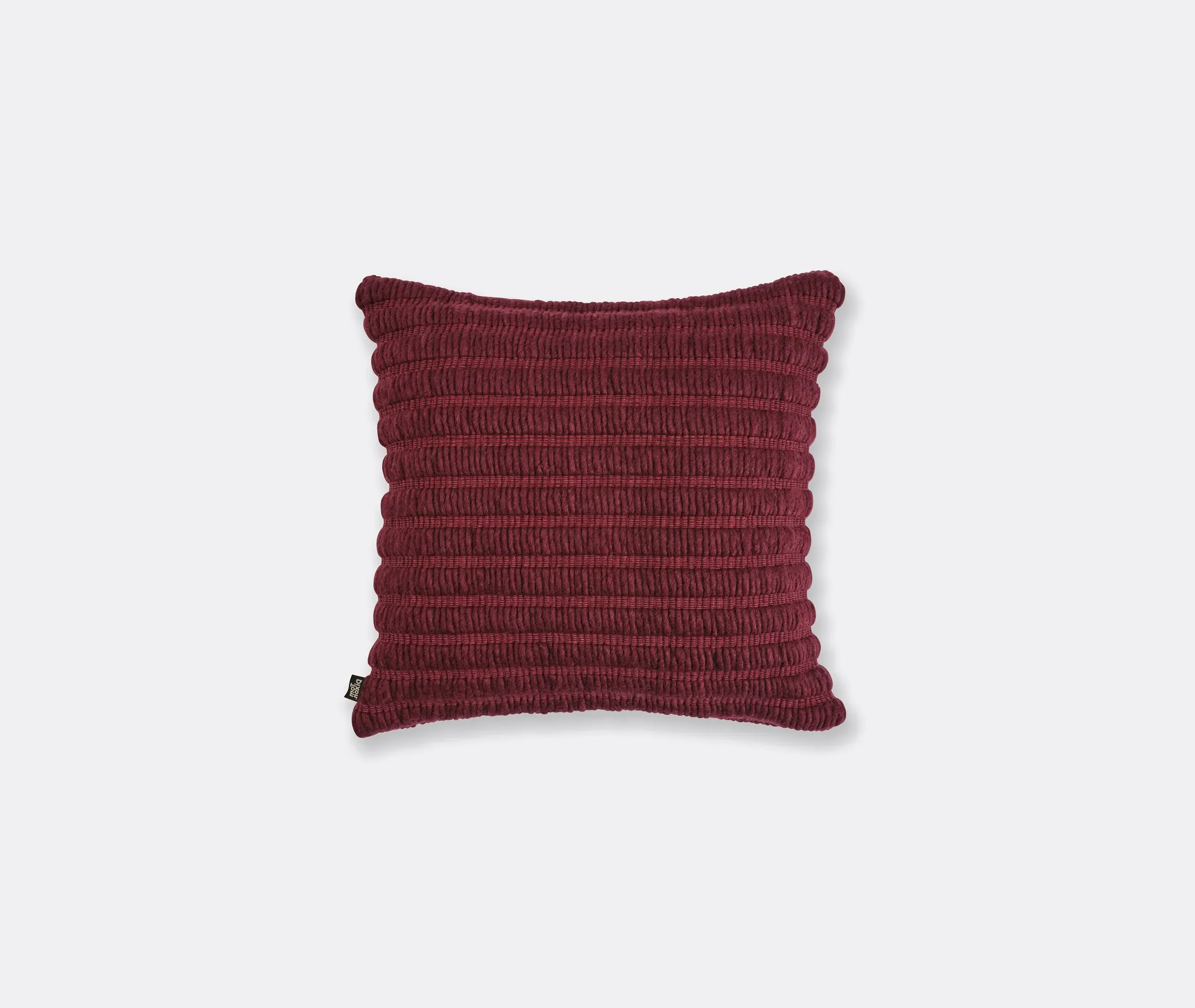Ridge Textured Cushion - Burgundy, Wool image