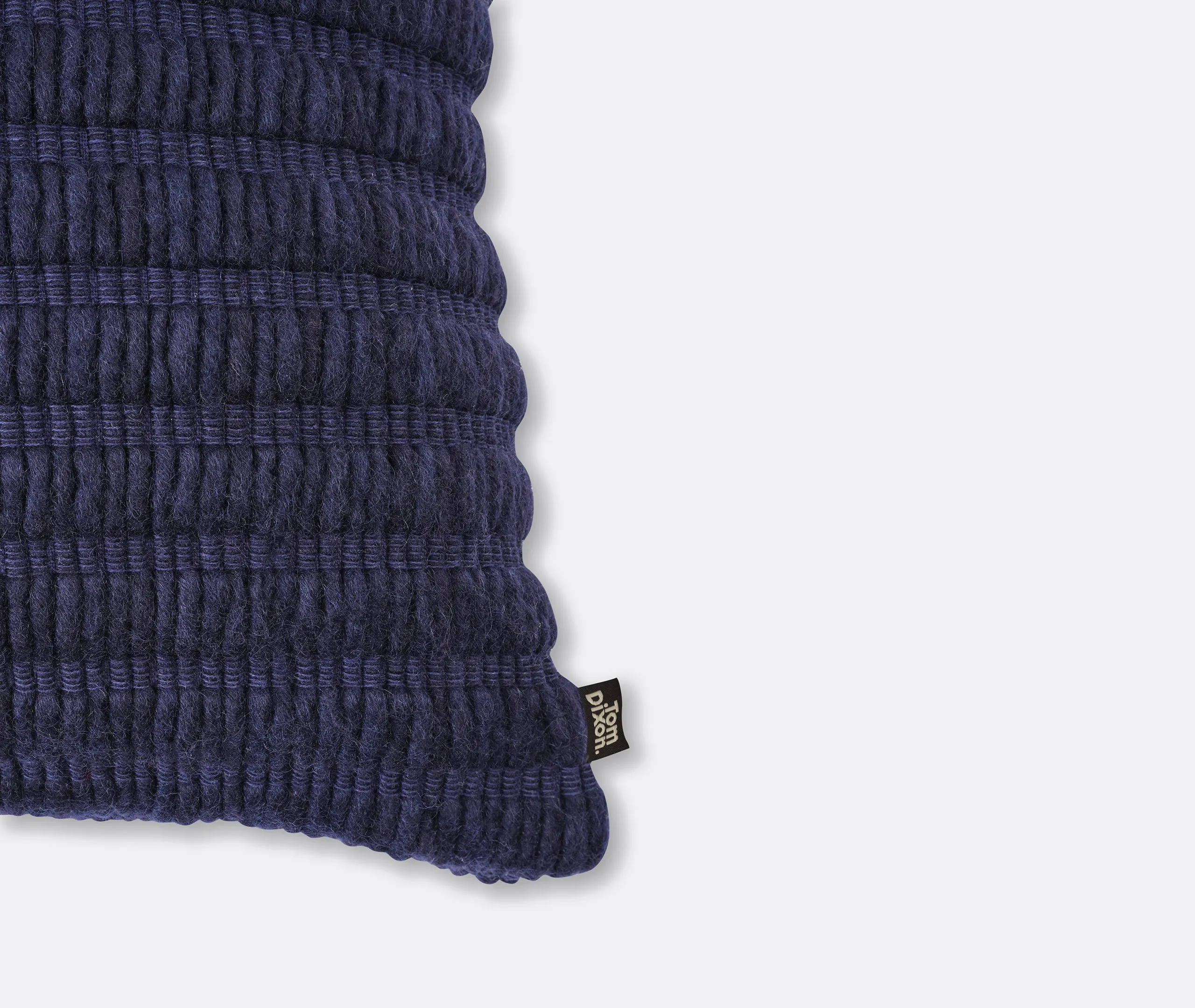 Ridge Textured Cushion - Indigo, Wool