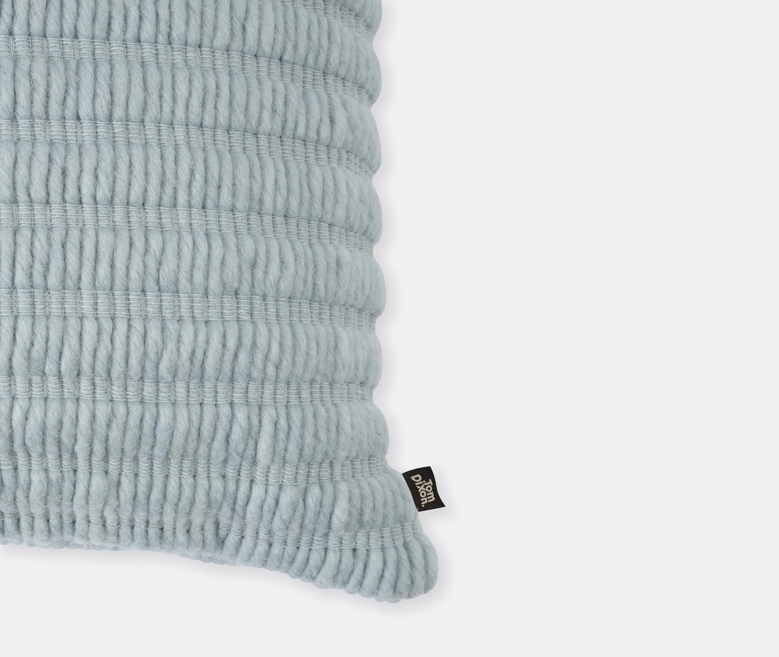 Ridge Textured Cushion - Light Blue, Wool