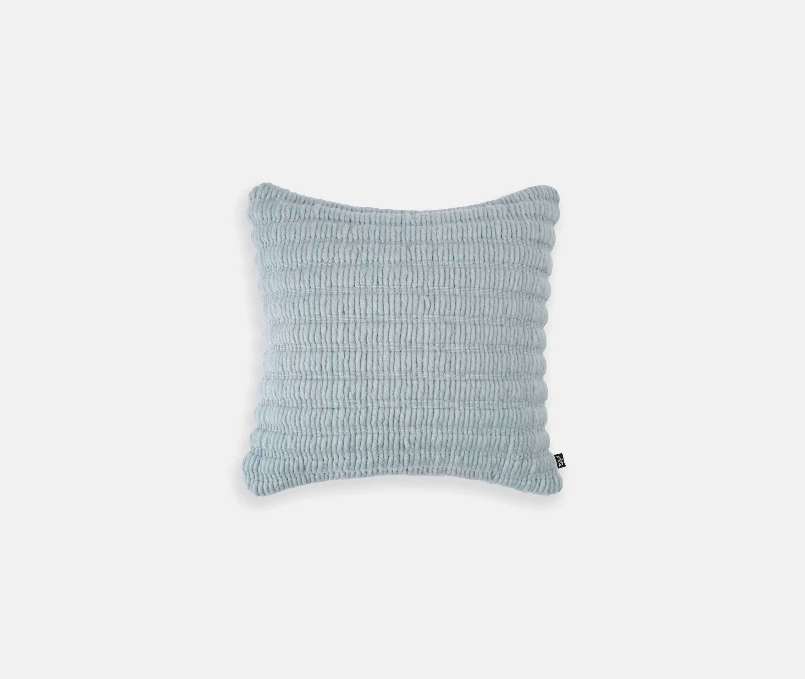 Ridge Textured Cushion - Light Blue, Wool