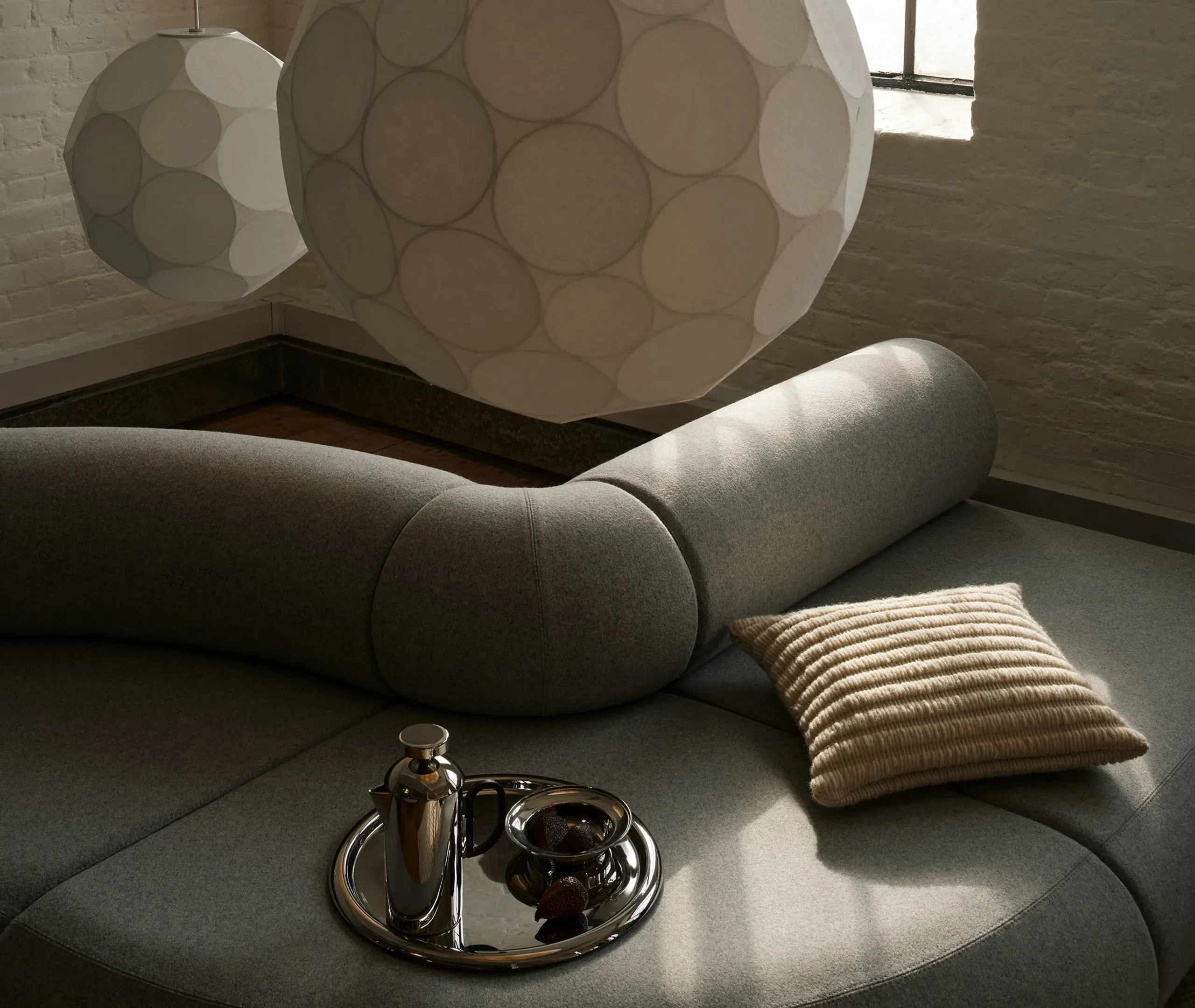 Ridge Textured Cushion - Natural, Wool