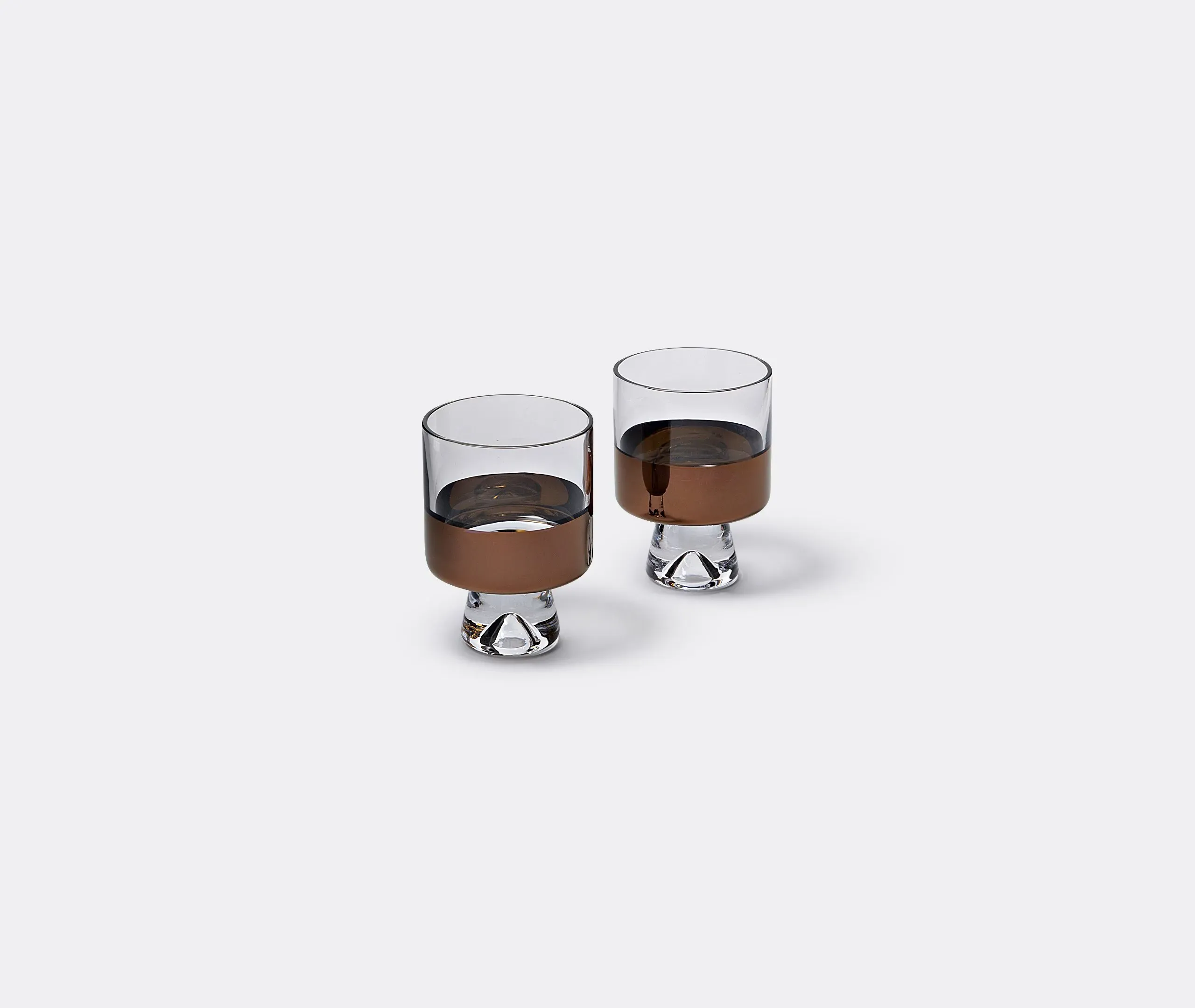 Set of 2 Low Ball Glasses - Copper, Glass