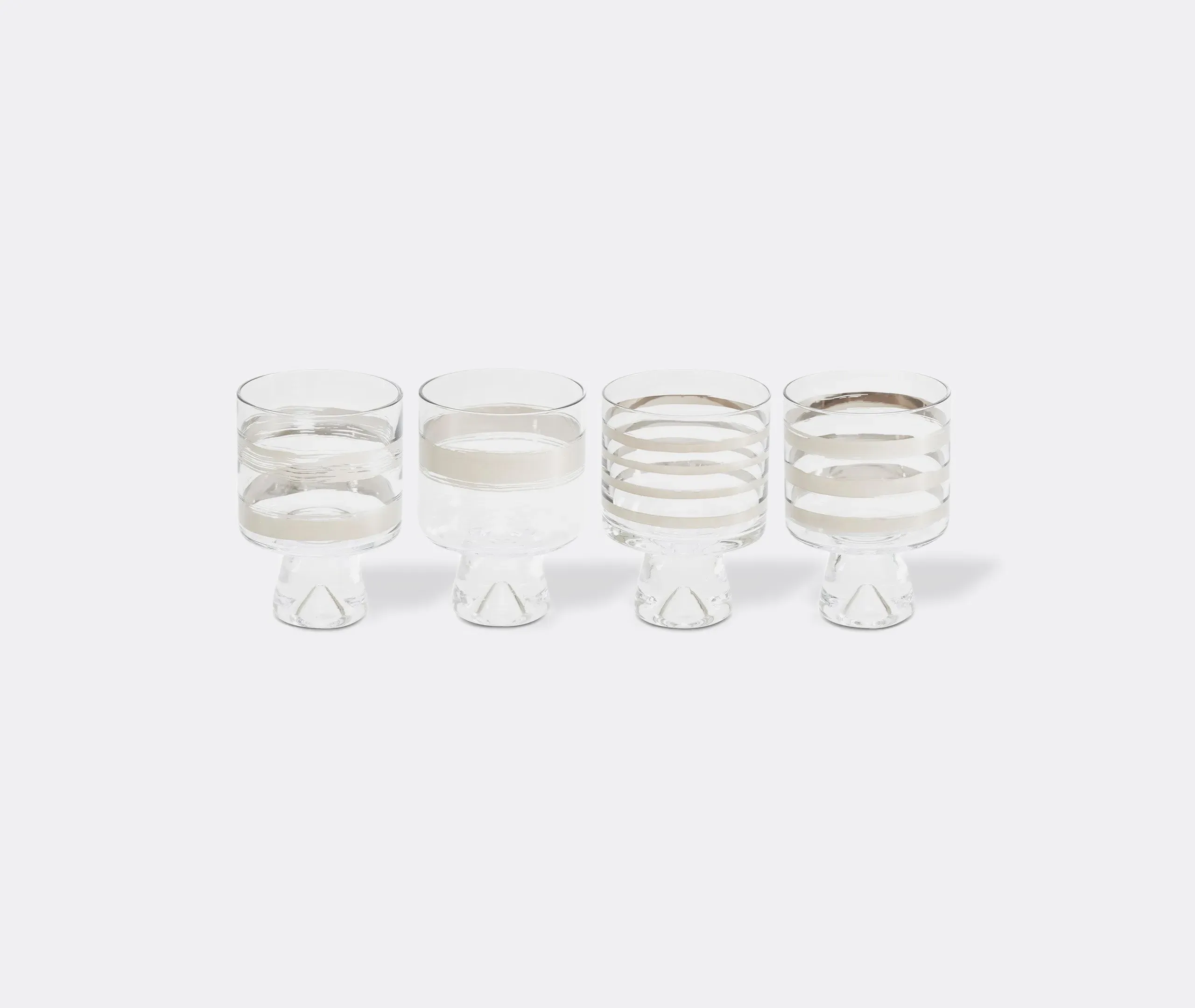 Set of 4 Low Ball Glasses - Clear, Glass