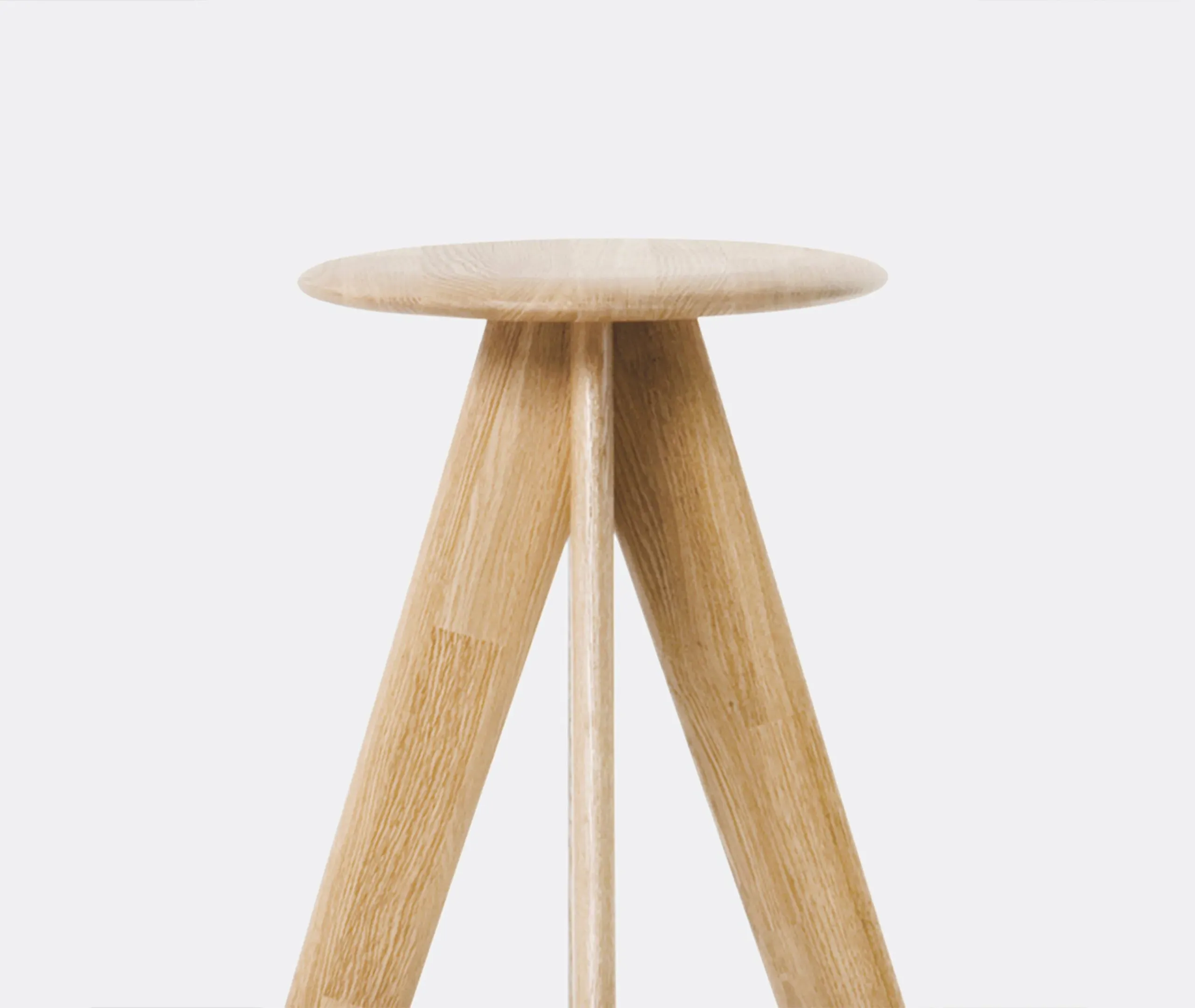 Slab Stool with Cast Iron Ring - Natural, Oak
