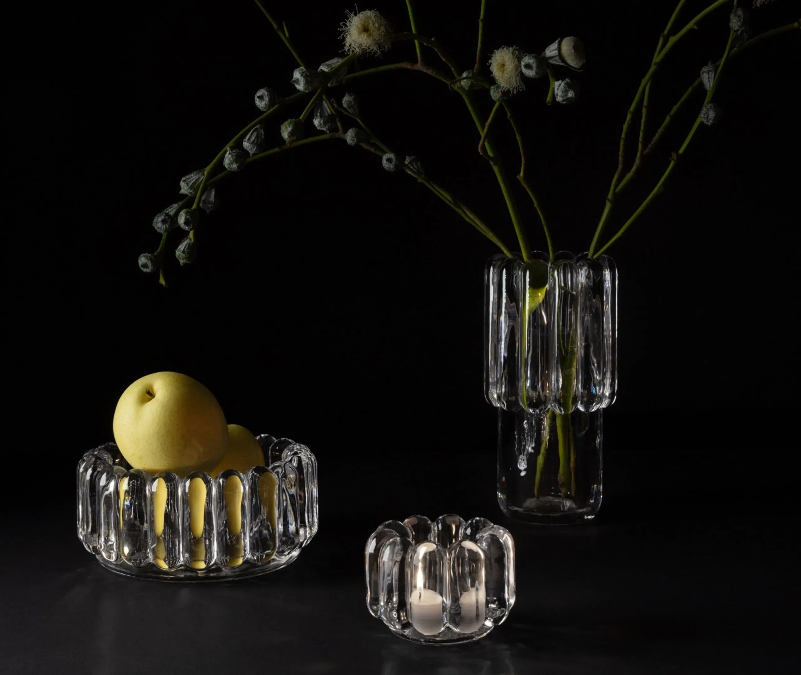 Small Serving Bowl - Clear, Pressed Glass