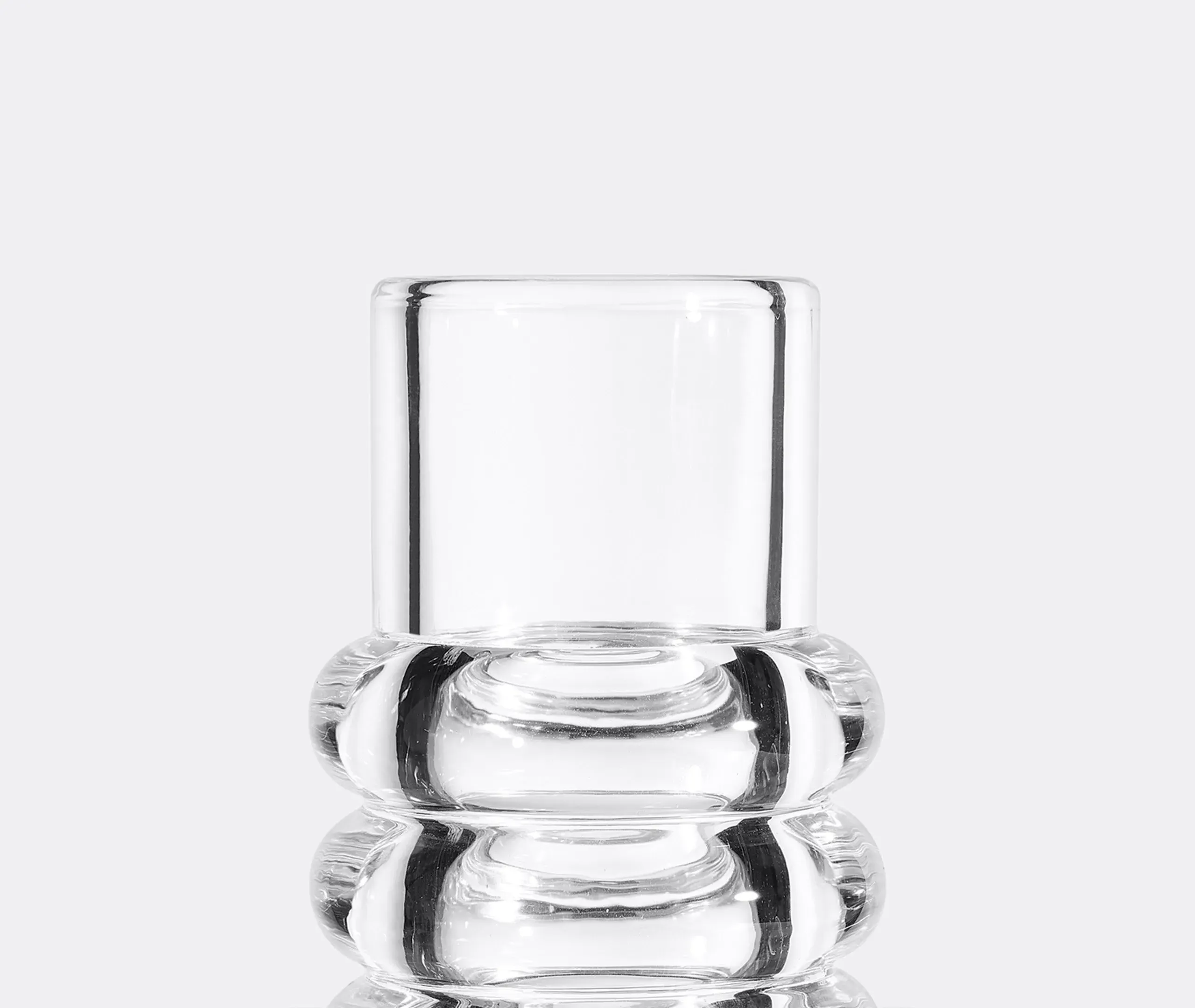Stem Vase with Grooved Design - Clear, Glass