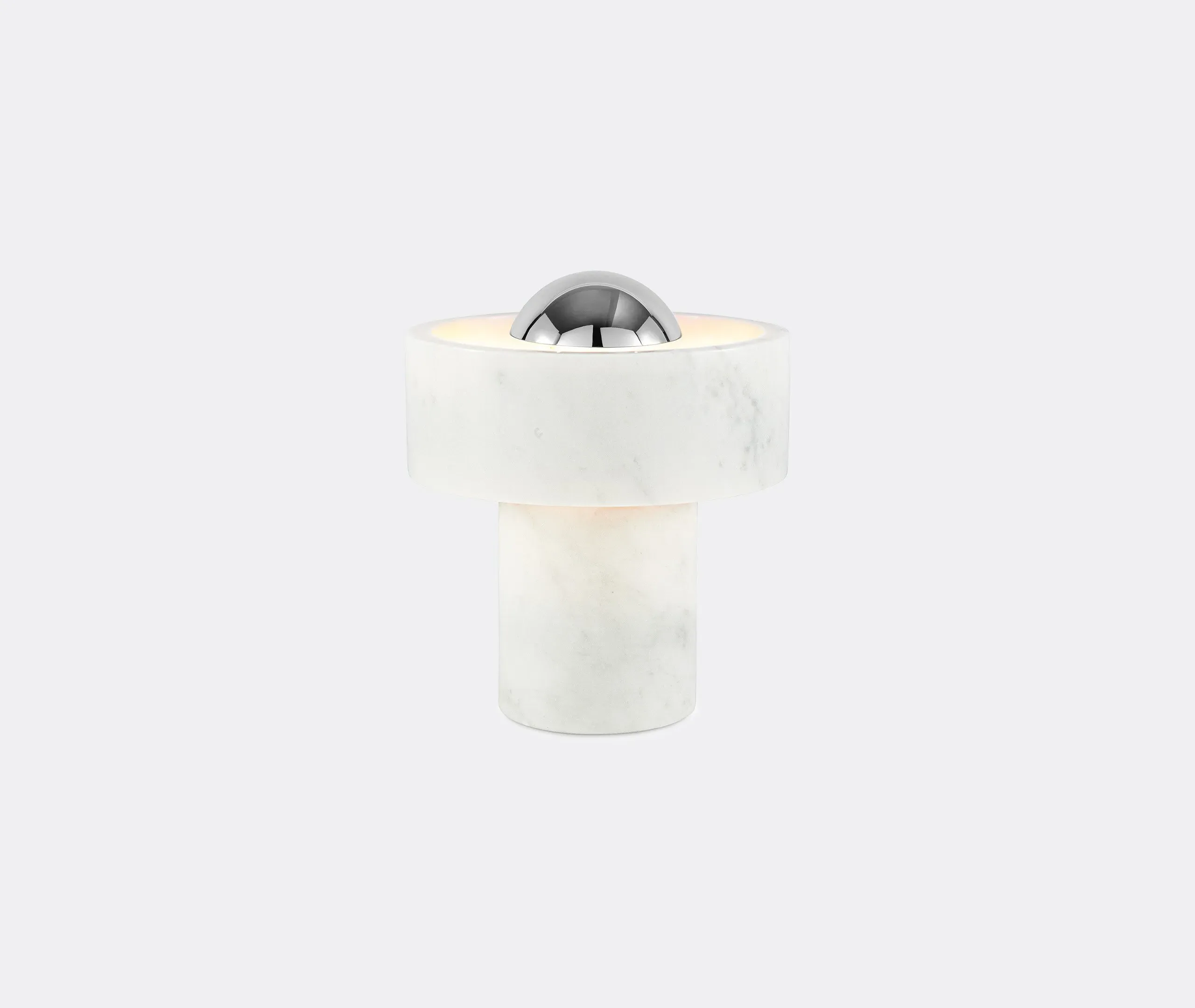 Stone Portable Lamp - Silver, Marble White
