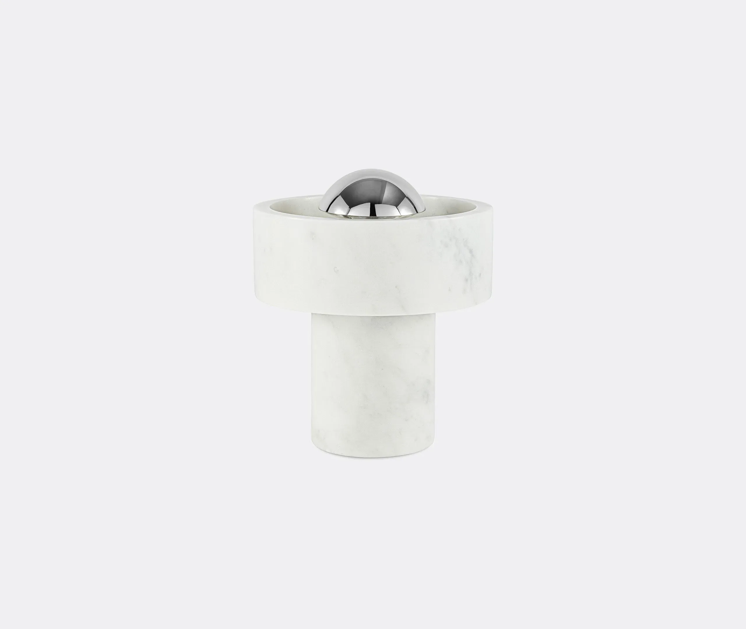 Stone Portable Lamp - Silver, Marble White