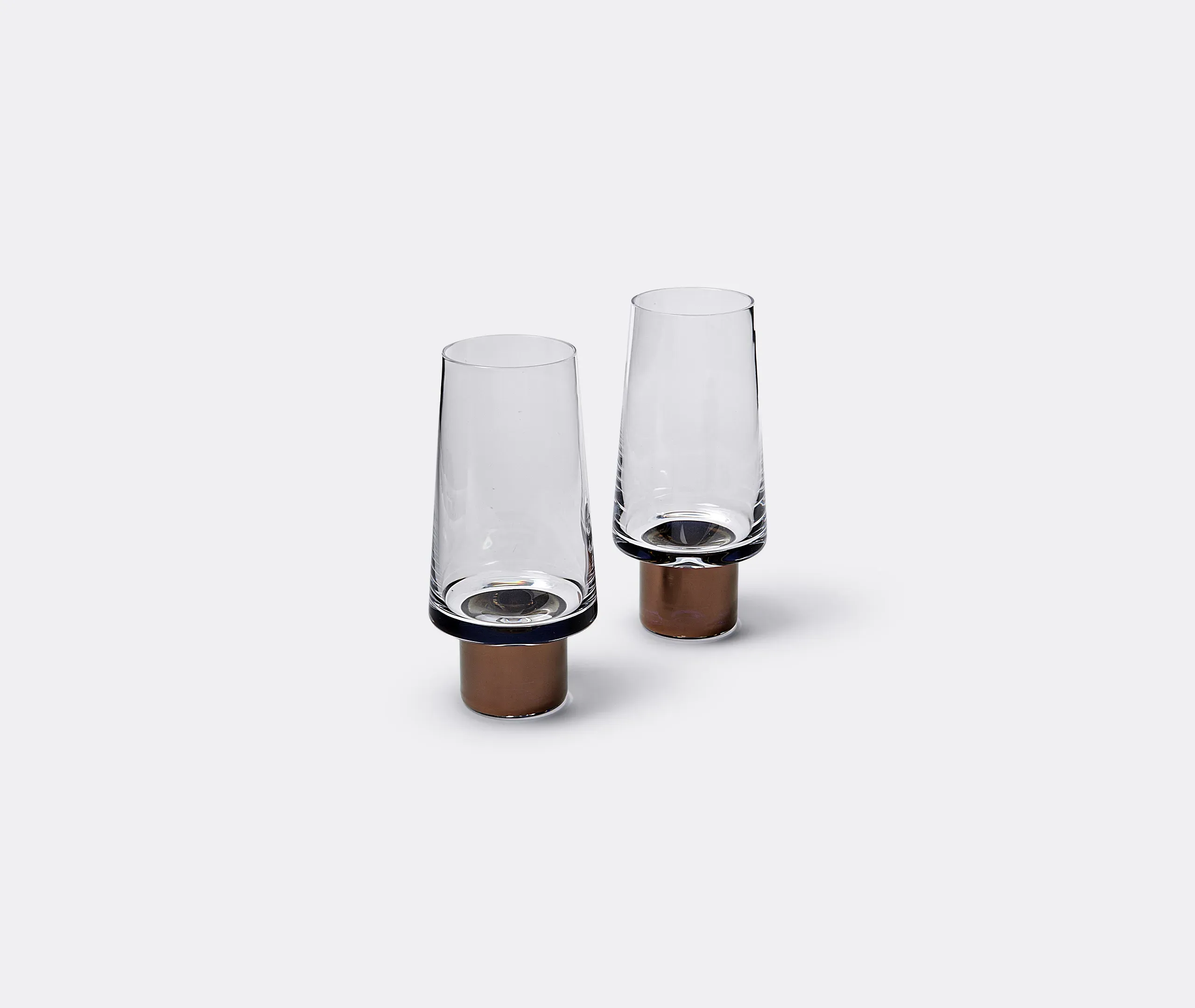Tank Highball Glasses Set of Two - Copper, Glass