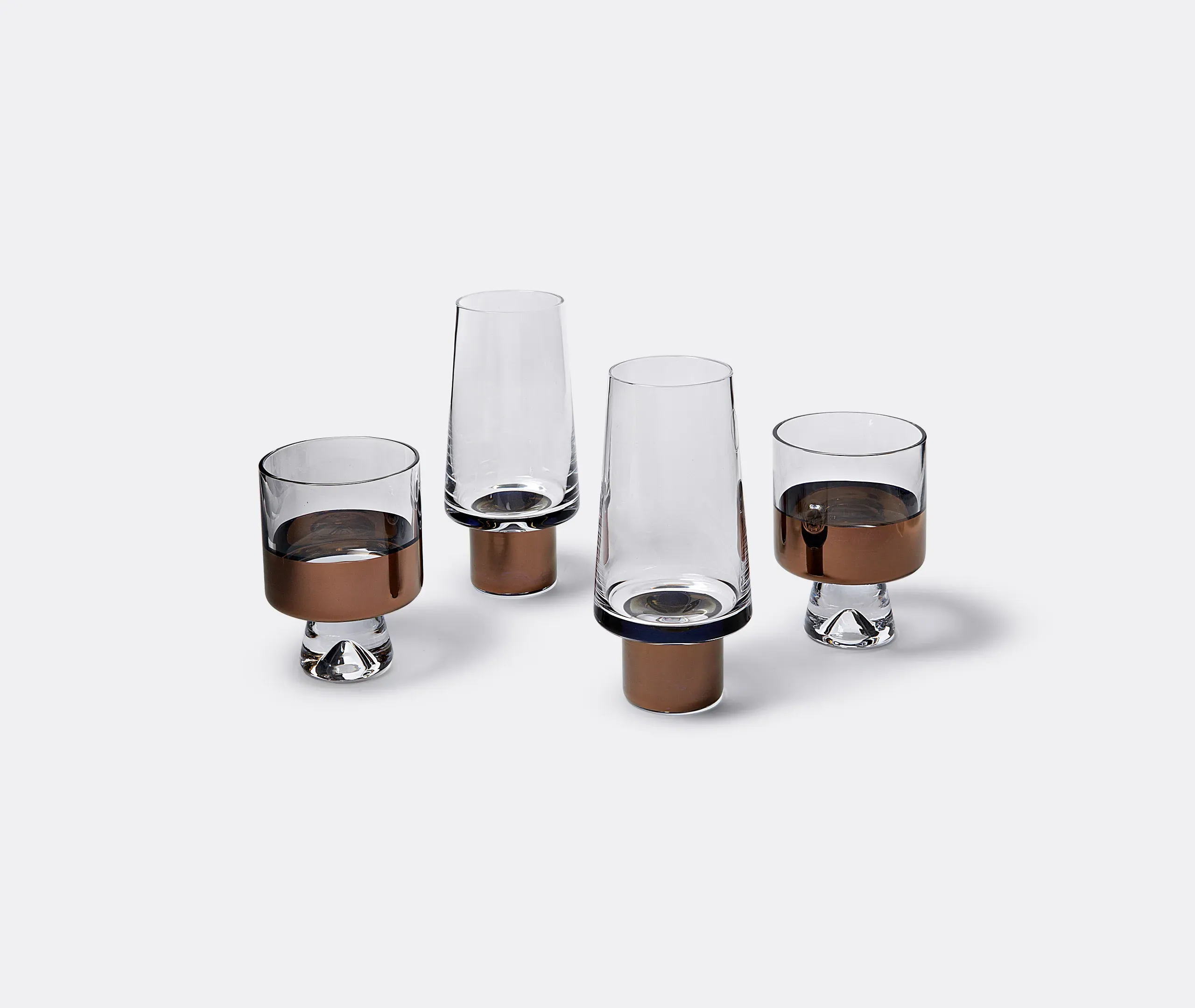 Tank Highball Glasses Set of Two - Copper, Glass
