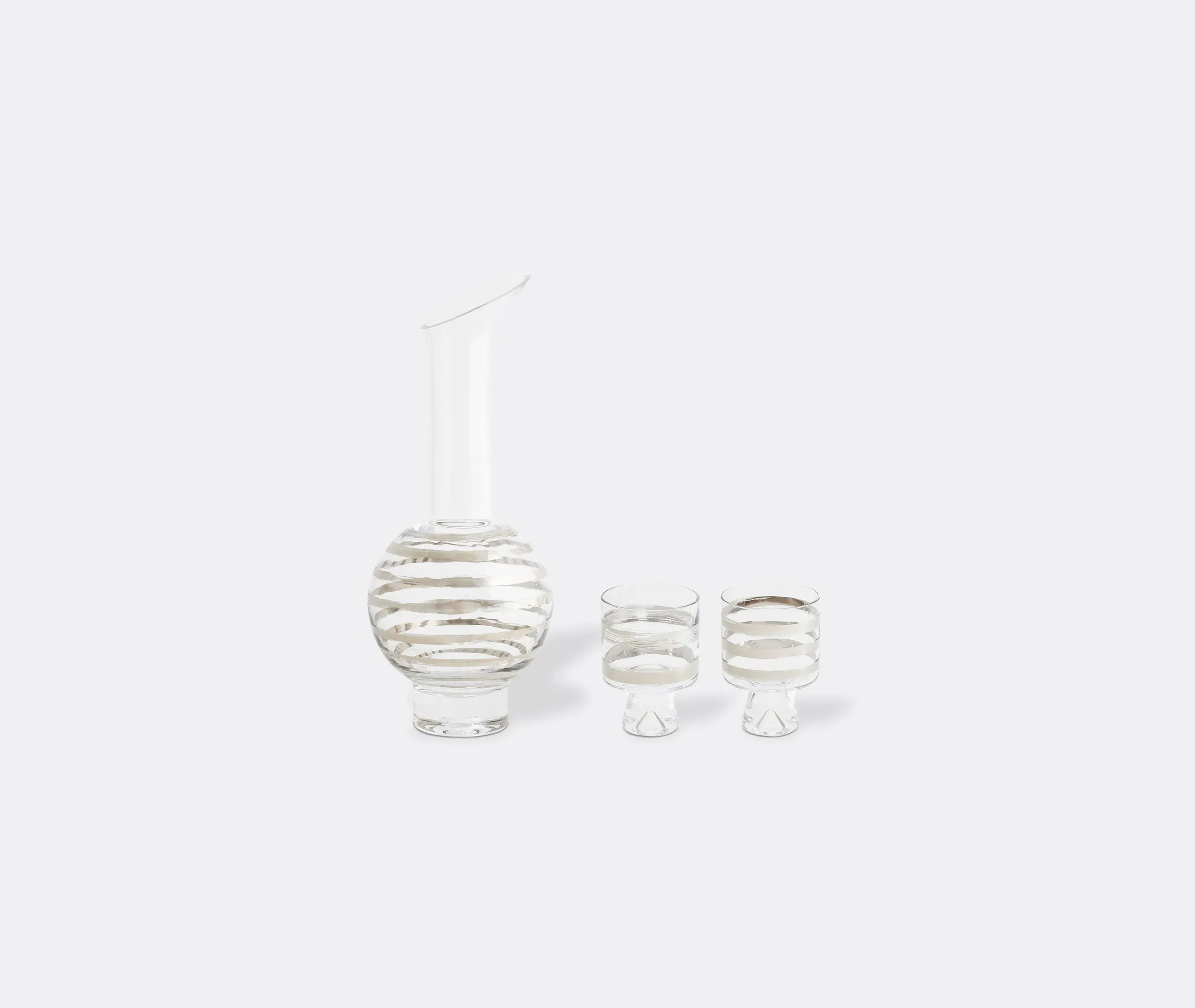 Water Gift Set with Platinum Detail - Clear Glass